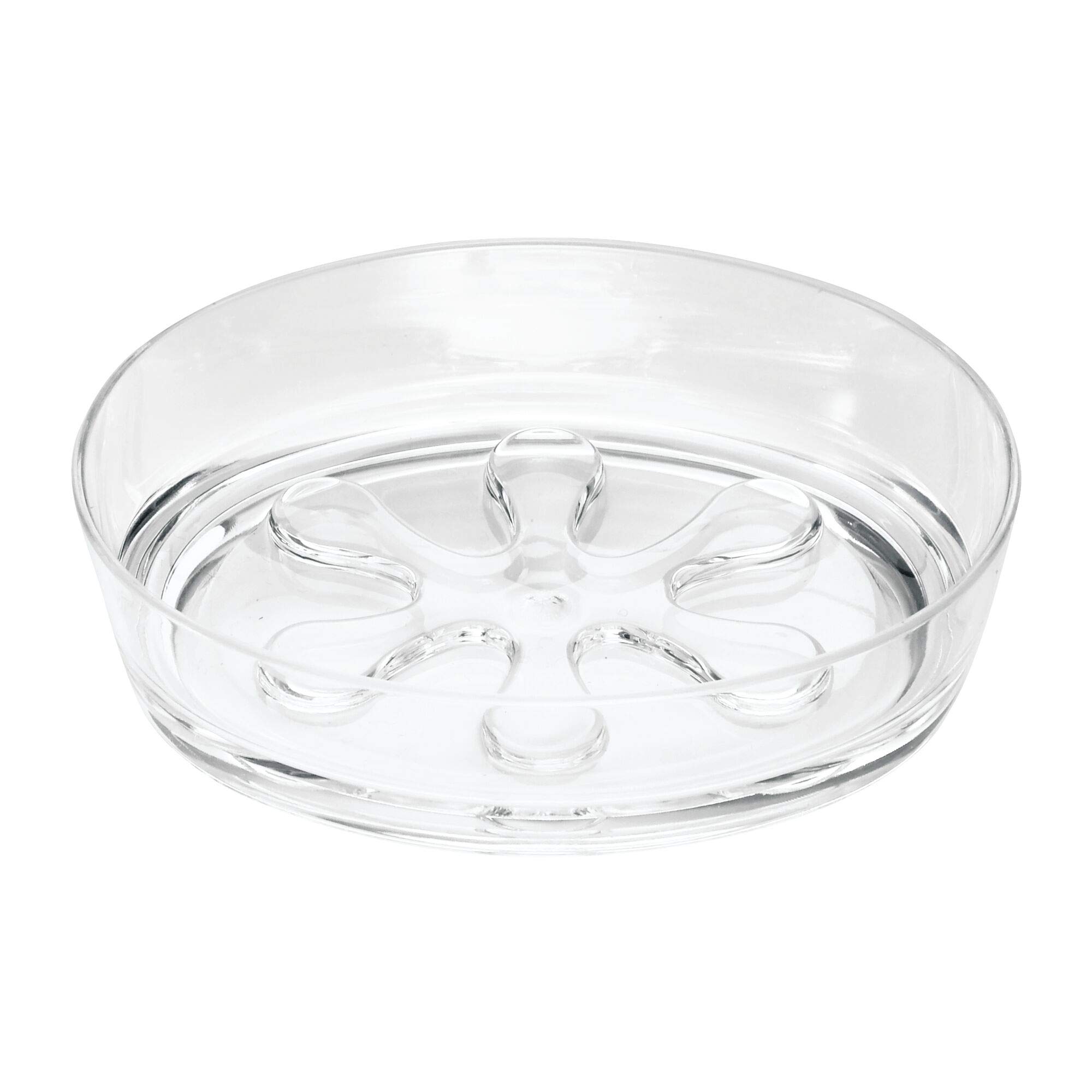 InterDesign Eva Bar Soap Dish - Clear Plastic Soap Holder for Bathroom Vanity, Kitchen Sink - Durable & Non-Slip Design for Showers, Countertops, and Wet Areas
