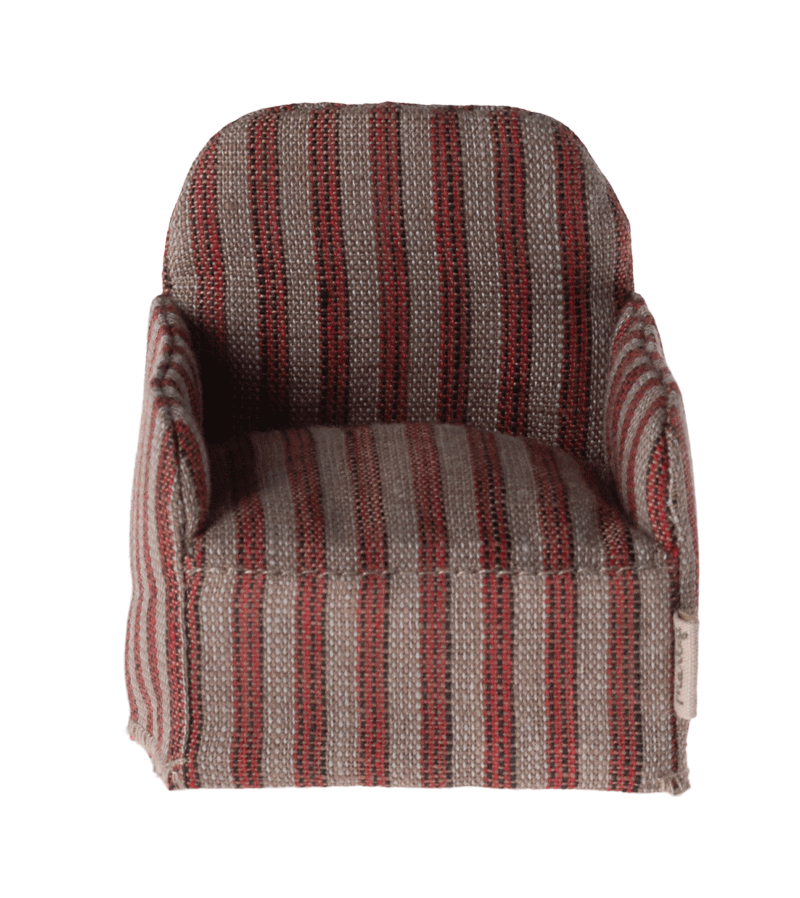 Stylish Striped Armchair by Maileg - Modern Living Room & Nursery Decor - Perfect for Cozy Reading Nooks & Kids' Play Areas