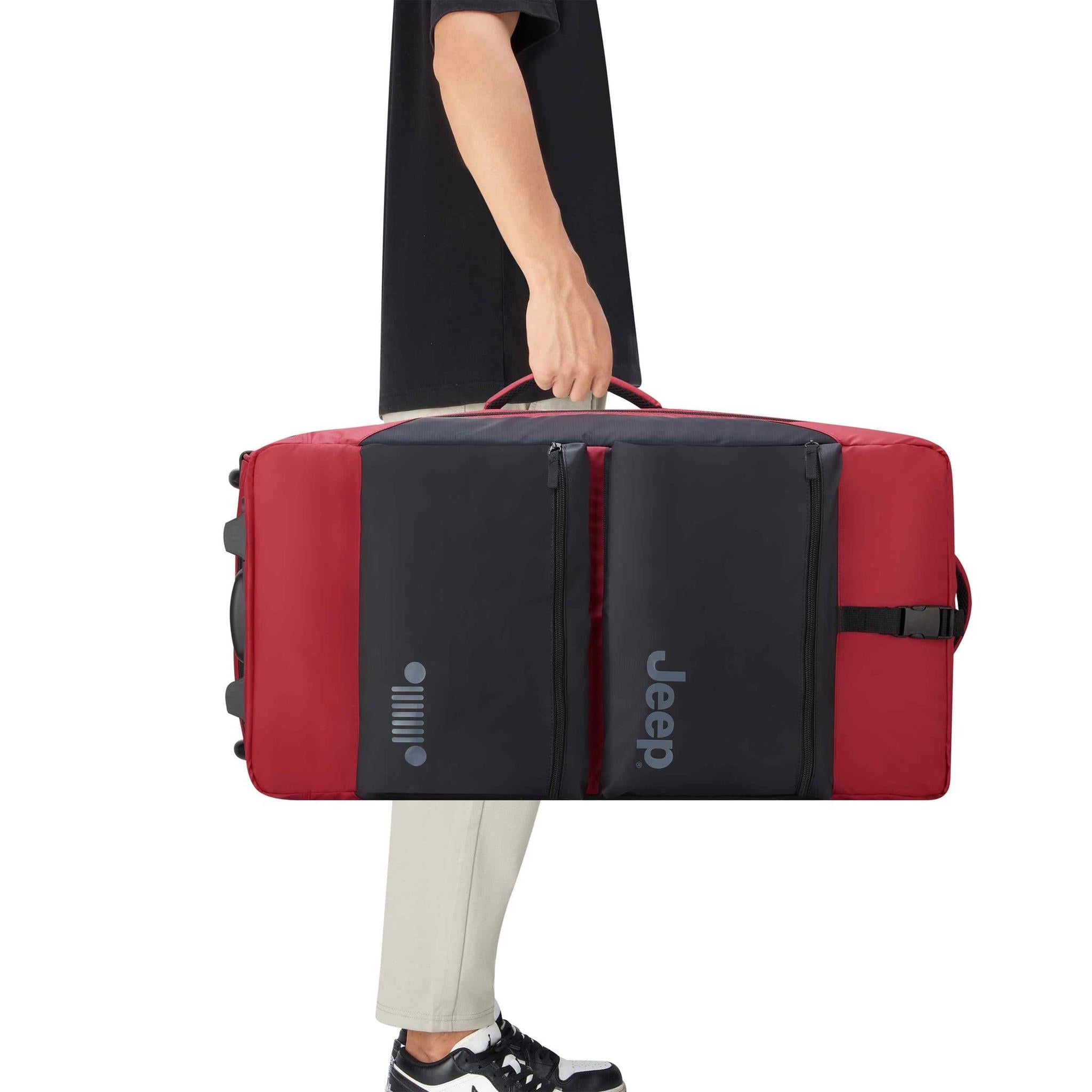 Delsey Jeep JS006B 27-Inch Rolling Duffel Bag - Water-Resistant Travel Luggage with Wheels for Airplane, Gym & Weekend Trips