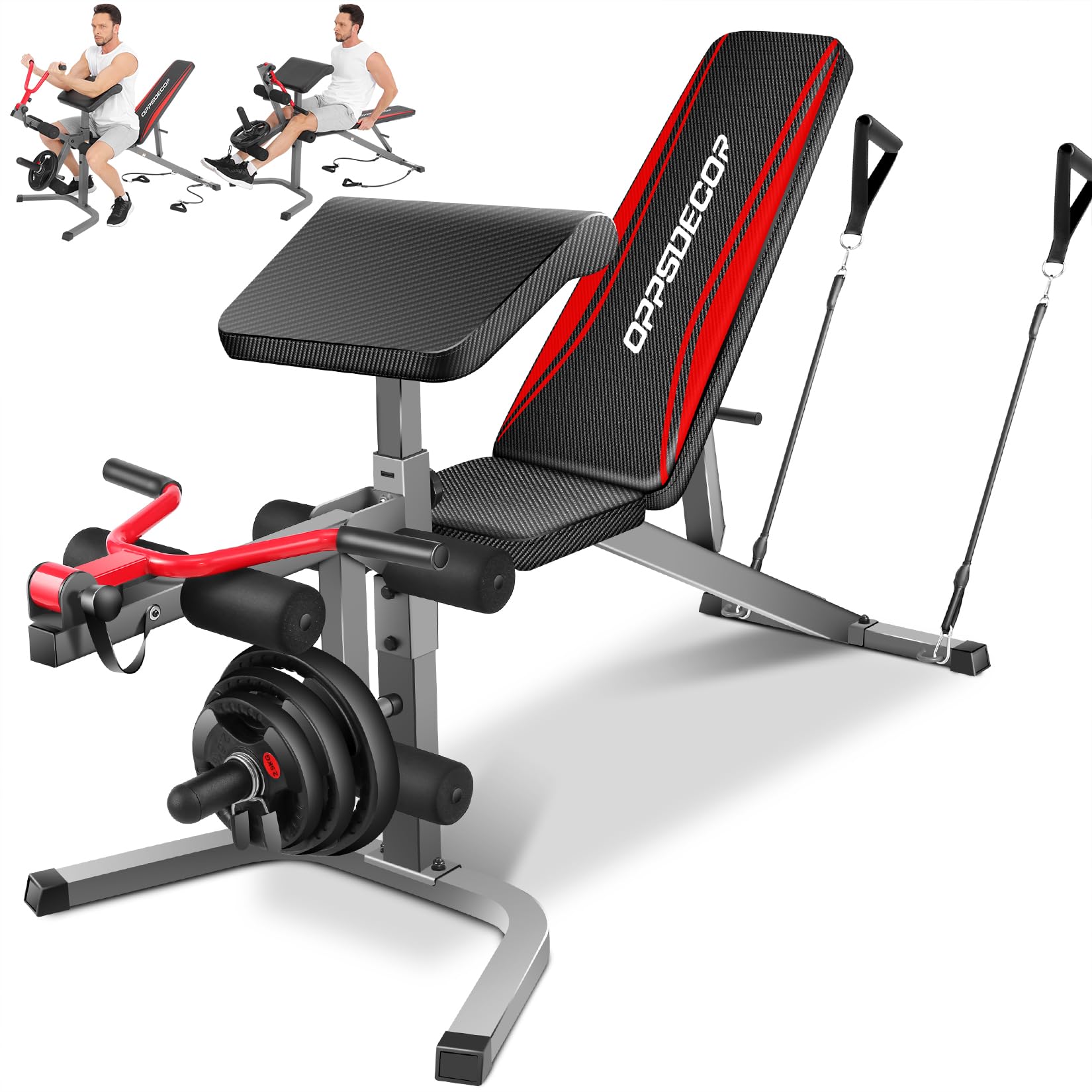 Heavy-Duty Adjustable Weight Bench with Leg Extension & Curl - Multi-Function Home Gym Equipment for Full Body Strength Training - Perfect for Home Workouts, Bodybuilding & Fitness Training