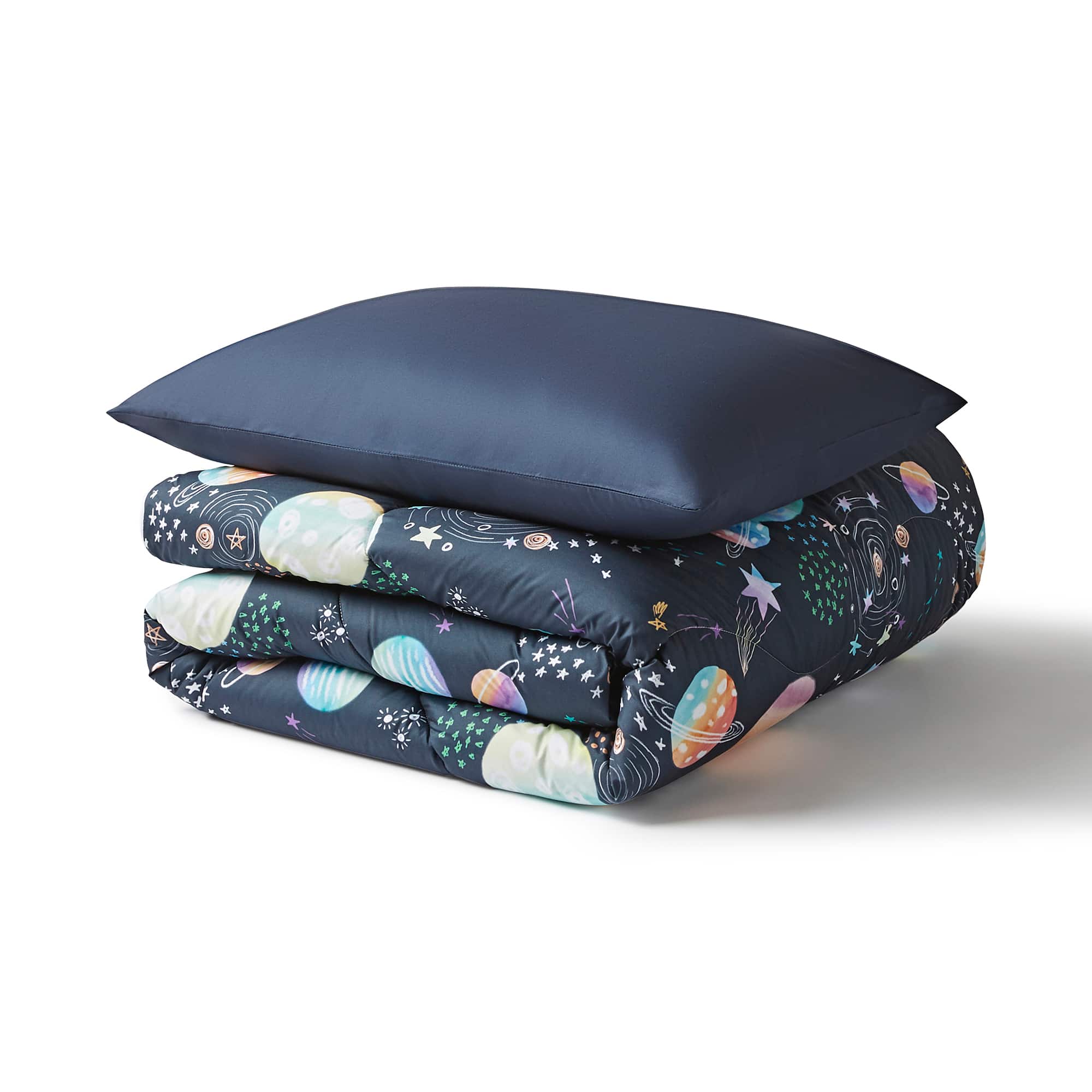 Night Lark Kids Coverless Duvet Set - Space Adventure Galaxy Theme Twin/Full Size Soft Hypoallergenic Bedding for Boys & Girls - Perfect for Kids' Bedrooms, Sleepovers & Space-Themed Decor