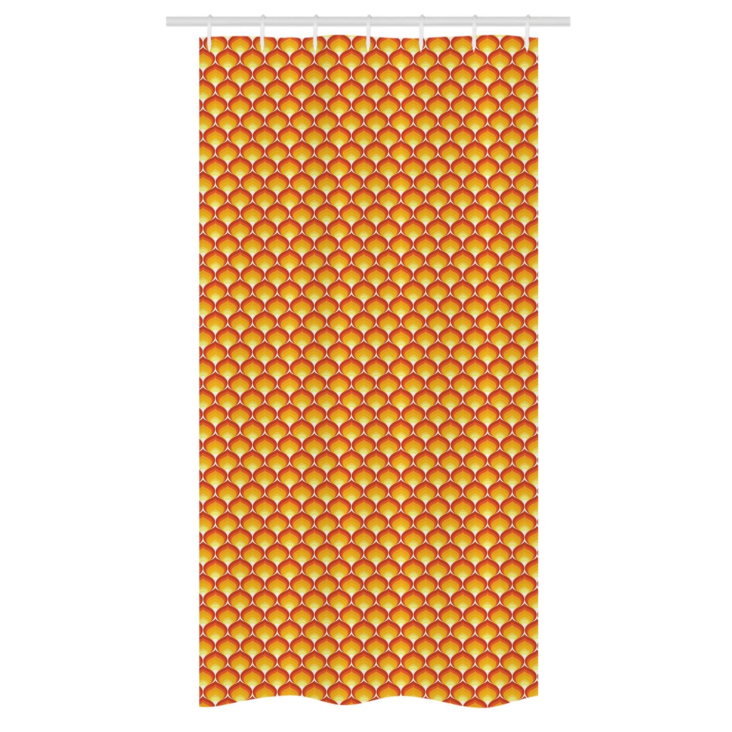 Ambesonne Abstract Stall Shower Curtain - Flaming Art Deco Design in Tangerine & Vermilion Mustard Tones - 36x72 Inch Bathroom Decor with Hooks - Perfect for Modern Bathrooms & Spa-Like Showers