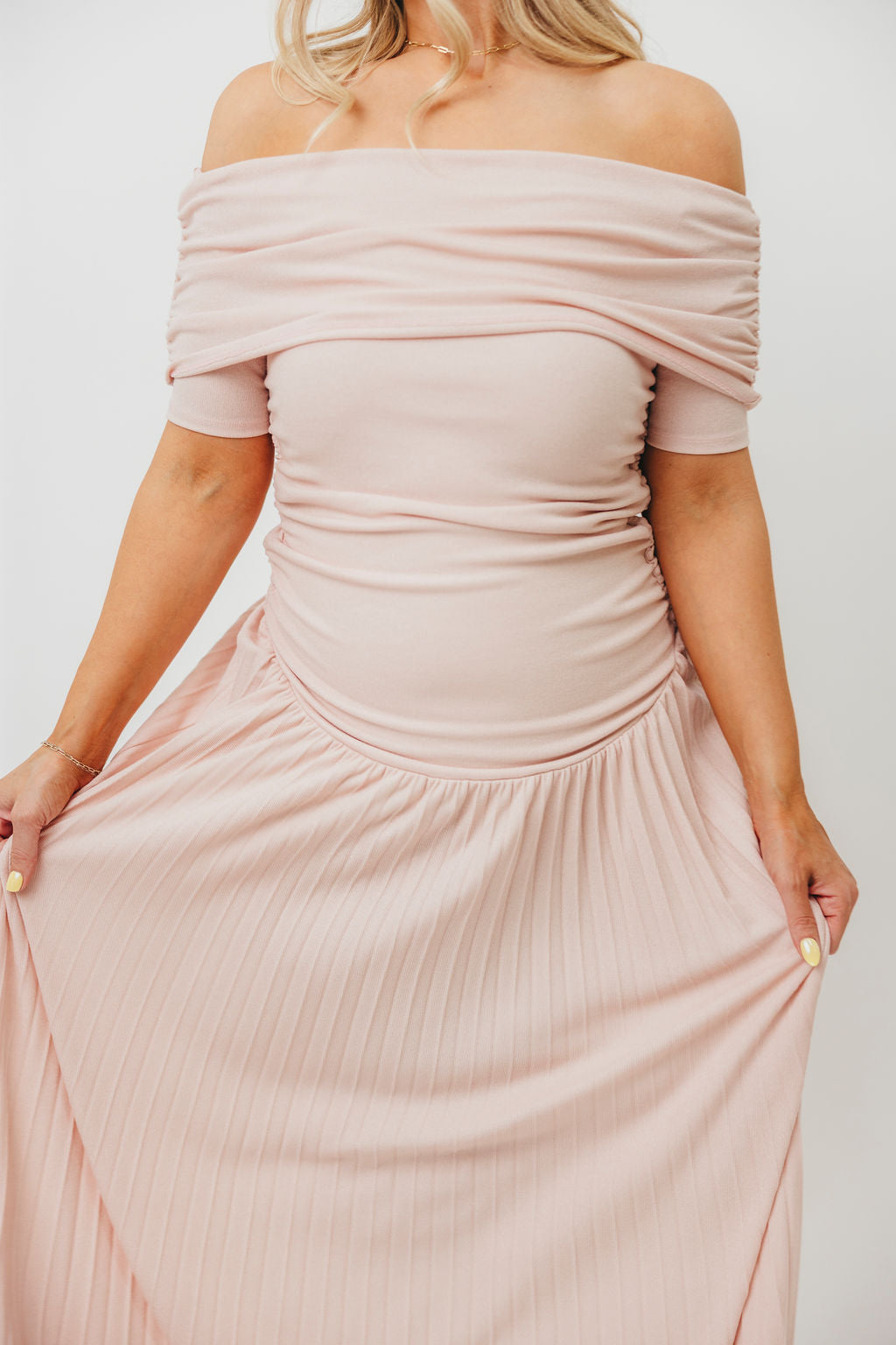 Lennox Maxi Dress for Women - Elegant Dusty Pink Flowy Long Dress for Summer, Beach, Wedding & Special Occasions