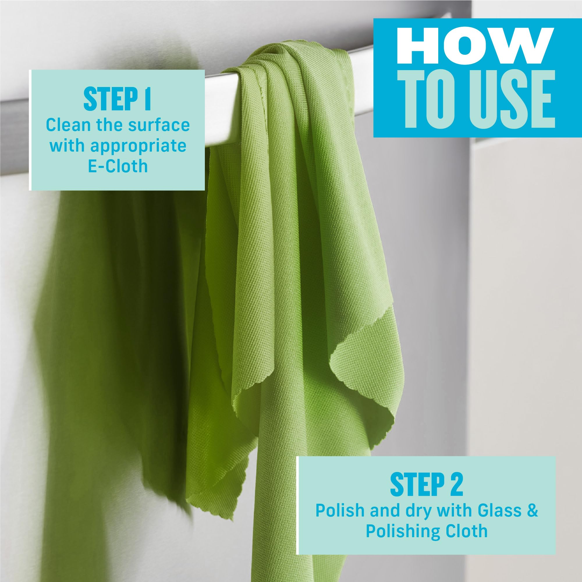 E-Cloth Polishing Microfiber Cleaning Cloth 4-Pack - Premium Microfiber Towels for Cars, Windows, Glass, & Electronics - Ideal for Streak-Free Shine & Detail Cleaning
