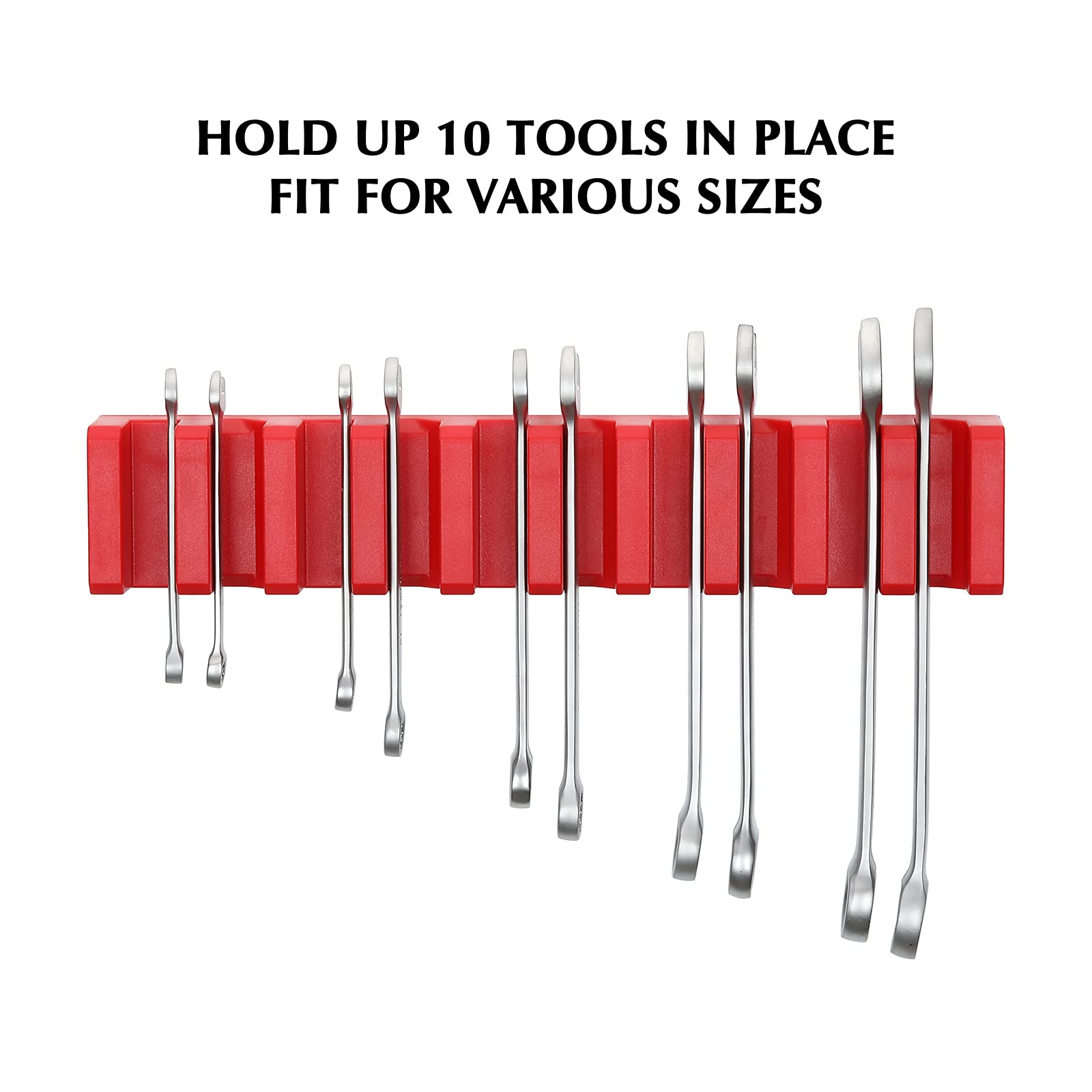 EMENTOL Red Magnetic Plier & Wrench Holder - 10-Piece Tool Organizer Set with Modular Screwdriver Storage | Perfect for Garage, Workshop & DIY Projects