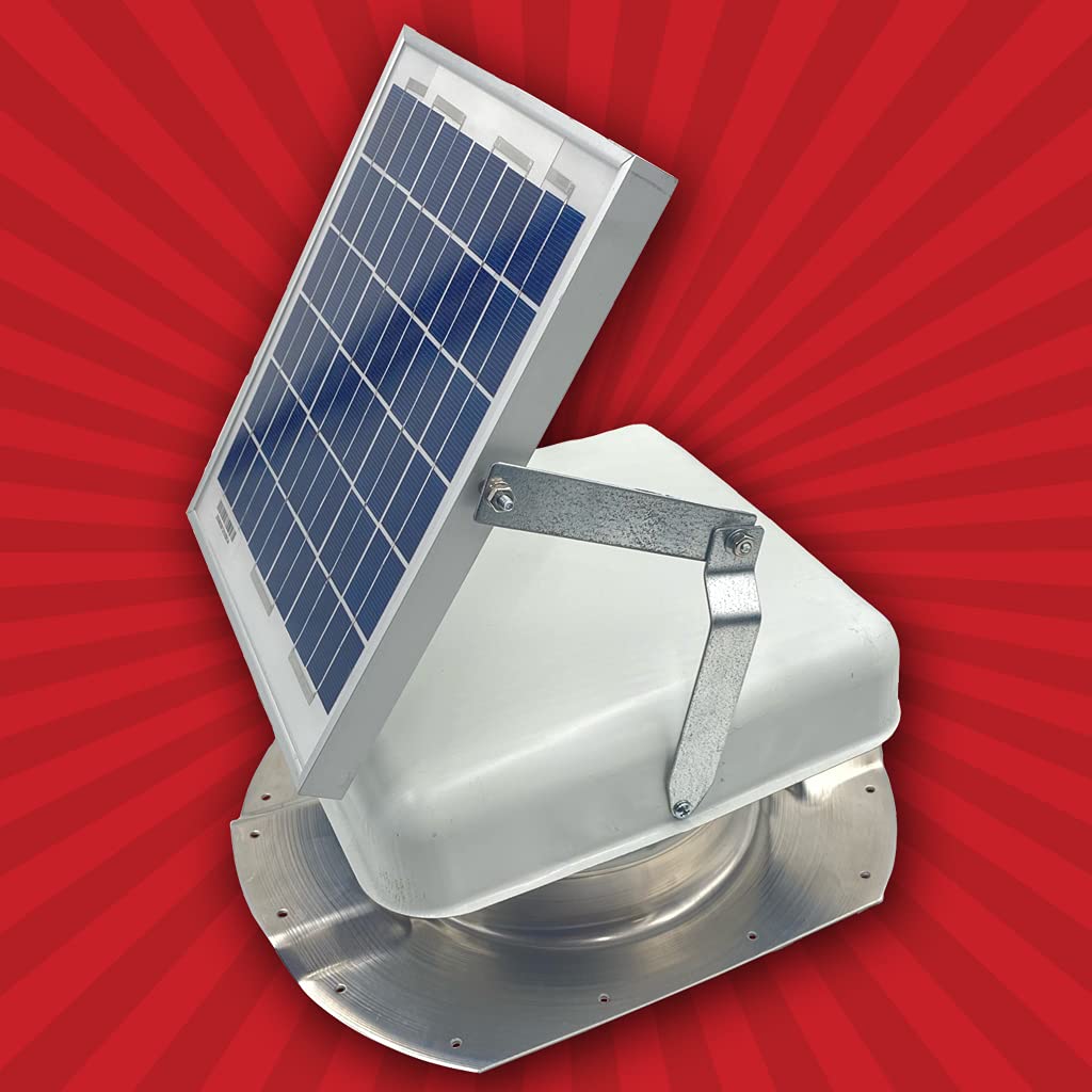 Solar Mega RoofBlaster Adjustable Ventilation Fan for 3.5” Ribbed Conex Shipping Containers - White Solar Powered Roof Vent & Exhaust Fan - Keep Containers Cool with Sun Power - Perfect for Cargo Storage, Workshops & Mobile Offices
