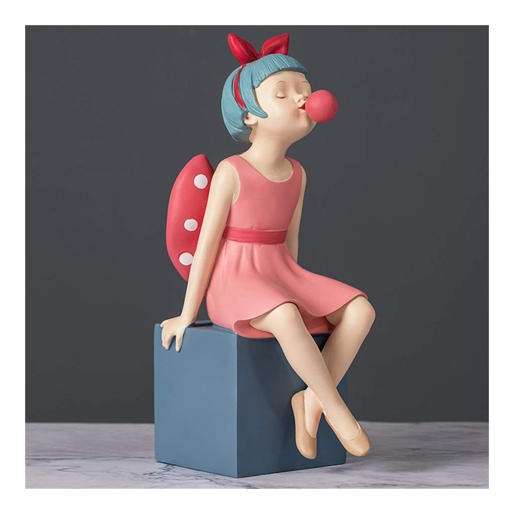 AOHAI Resin Girl Statue - Cute Creative Figurine for Desktop Decoration | Home & Office Decor Gift for Living Room, Bedroom, Workspace | Perfect for Shelf Displays, Housewarming Gifts & Zen Spaces