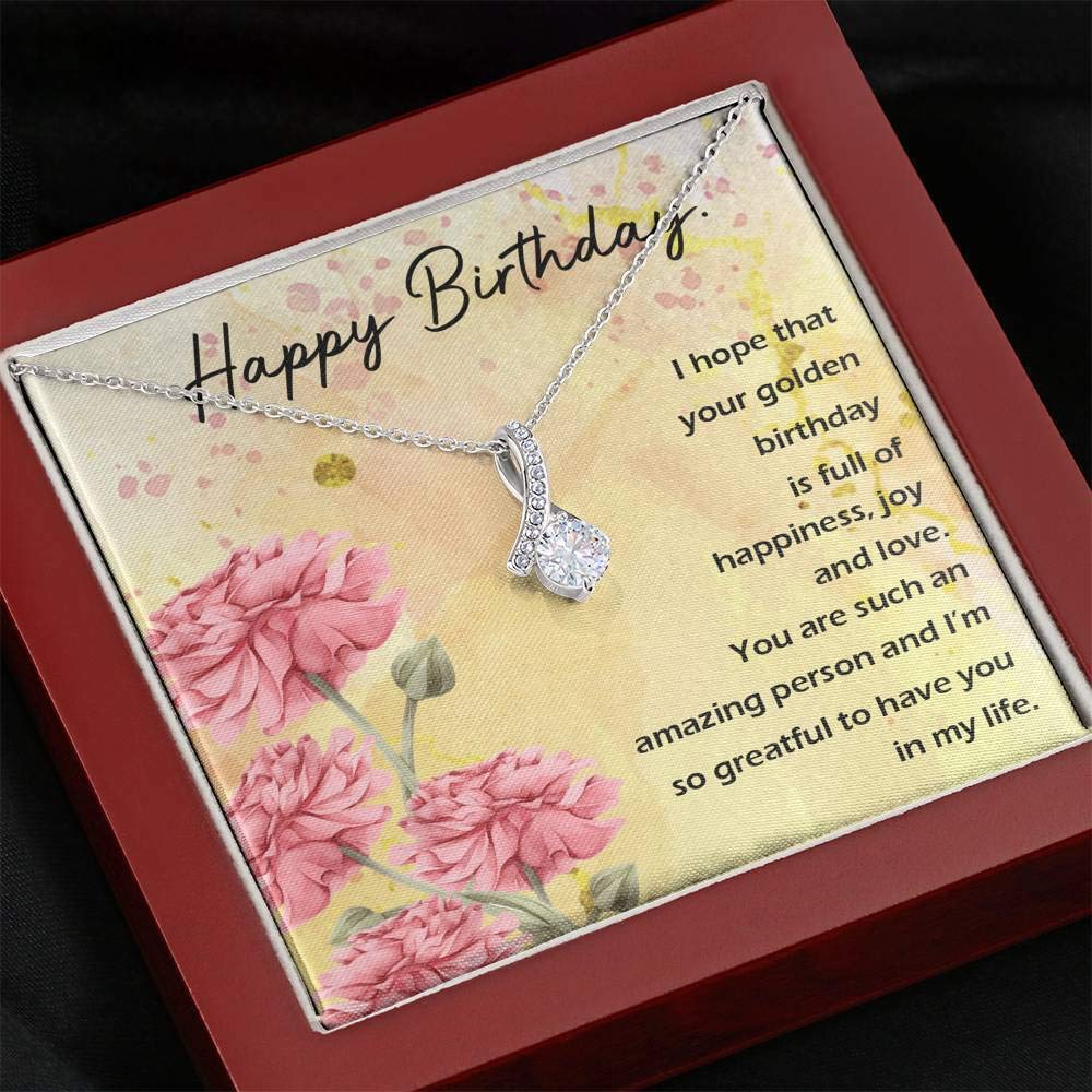 Happy Birthday Necklace for Women - Golden Gift for Her, Sister, Daughter | Party & Celebration