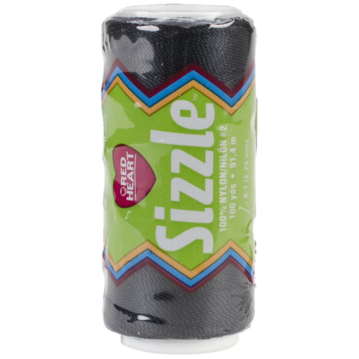 Red Heart Sizzle Crochet Nylon Yarn - Black | Soft & Durable for DIY Projects, Knitting, Crocheting, and Crafting