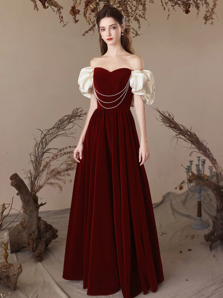 Elegant A-Line Sweetheart Neck Velvet Green Long Prom Dress for Women | Formal Evening Gown for Homecoming, Ball, Wedding Guest | Perfect for Special Occasions & Parties