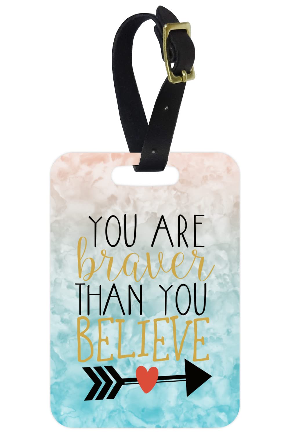 Custom Engraved Inspirational Quote Metal Luggage Tag - Unique Travel Gift for Men & Women - Perfect for Suitcases, Backpacks, and Carry-On Bags
