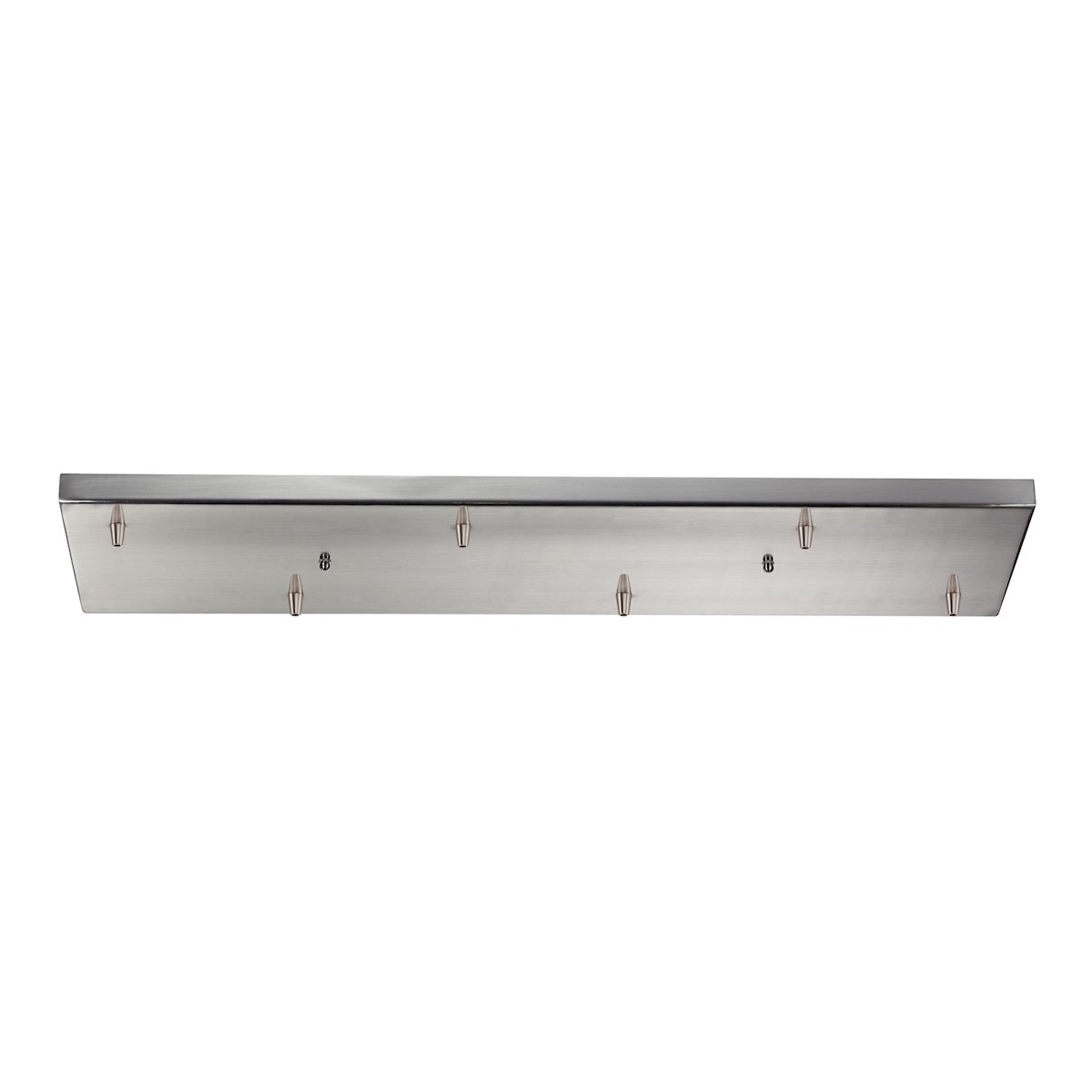 6-Light Rectangular Chandelier in Satin Nickel Finish - Modern Dining Room Lighting Fixture for Kitchen Island or Entryway
