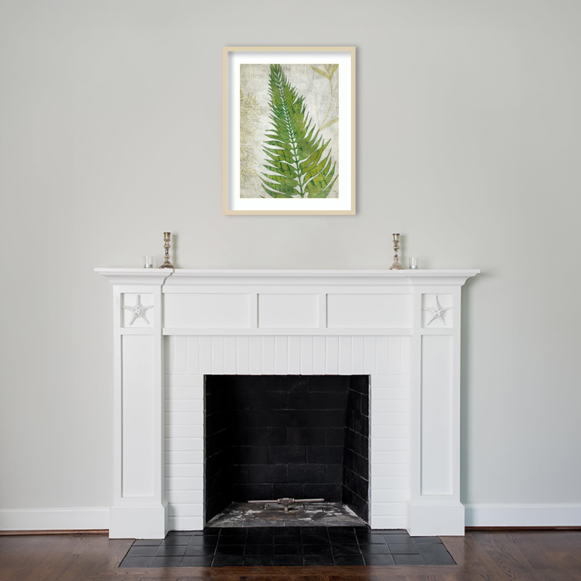 Amanti Art Framed Wall Art Print 33x26 - Frond II by Chariklia Zarris | Nature-Inspired Modern Decor | Large Contemporary Painting for Living Room, Bedroom, Office | Perfect for Home & Office Decoration