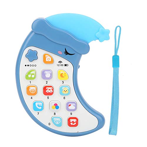Kids Educational Toy - Bilingual Learning Phone with Light & Music, Cartoon Moon Shape Mobile Toy for Early Childhood Development - Perfect Gift for Toddlers & Preschoolers (Blue) | Great for Playtime, Learning & Bedtime Soothing