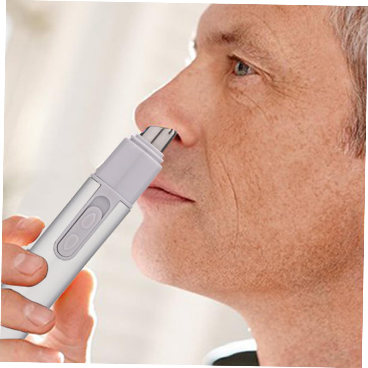 Electric Nose Hair Trimmer for Men - Mini Nose & Facial Hair Clipper - Safe Precise Grooming Tool for Home Travel & Personal Care - Best for Eyebrows Ear Hair & Beard Trimming