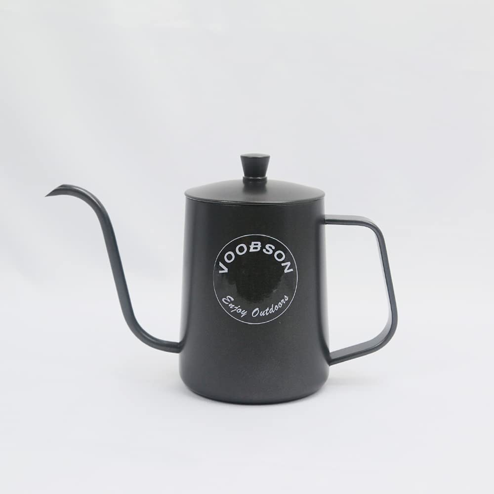 Premium Stainless Steel Gooseneck Pour Over Coffee Kettle - 350ml Stovetop Teapot for Precise Brewing, Ideal for Chemex, V60 & French Press - Perfect Home Barista Gift (Black)