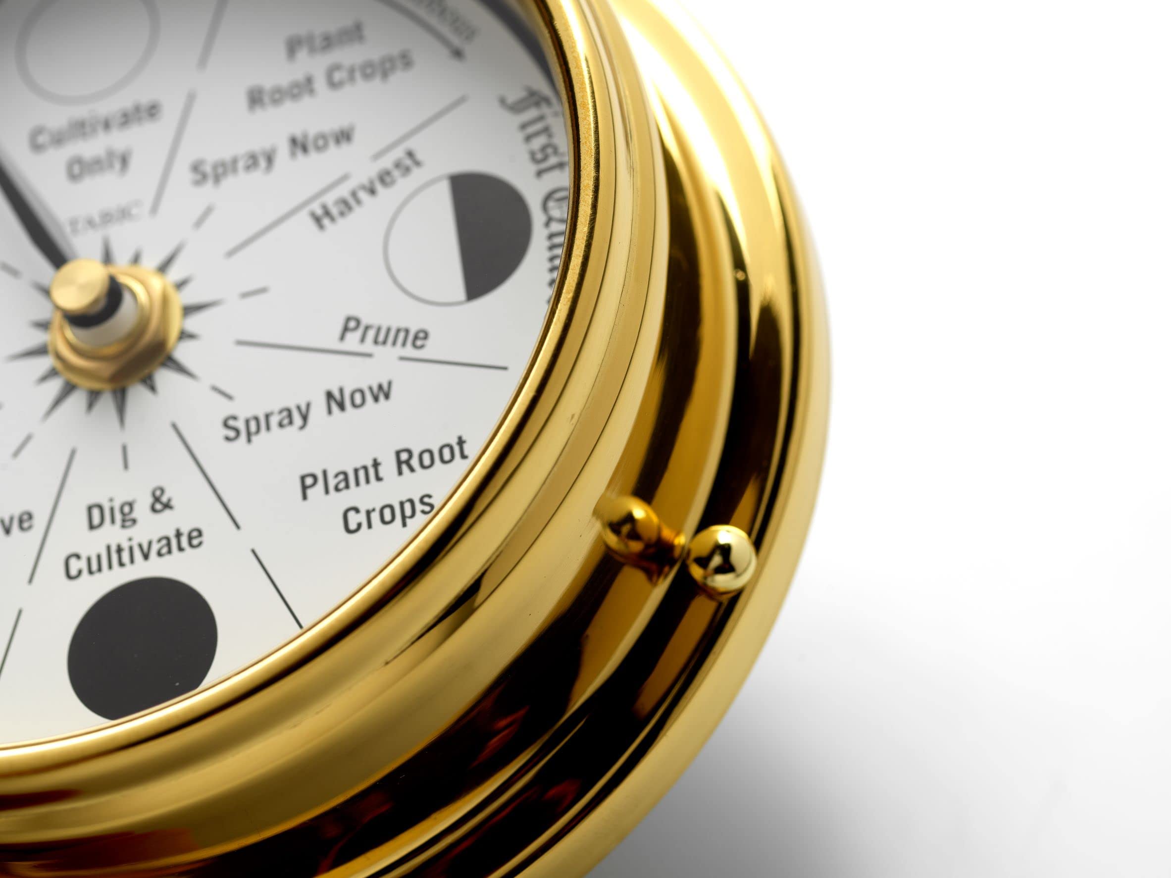 Classic Brass Moon Gardening Clock - Lunar Harmony Guide for Biodynamic & Organic Gardening | Essential Moon Phase Tracking Tool for Planting & Harvesting | Perfect for Home Gardeners & Sustainable Farming