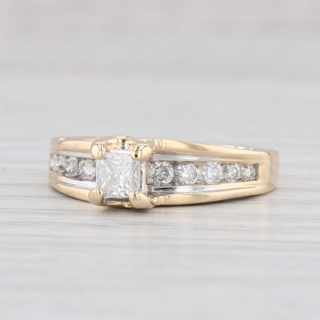 0.68ctw Princess Cut Diamond Engagement Ring 14k Yellow Gold Size 5.75 - Perfect for Proposals, Anniversaries & Romantic Occasions