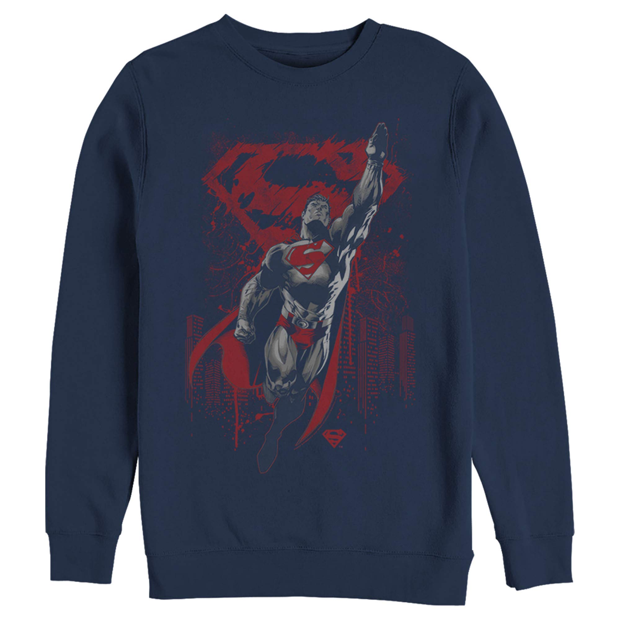 Men's Superman Grunge Sweatshirt - Hero Flight Style for Casual Wear