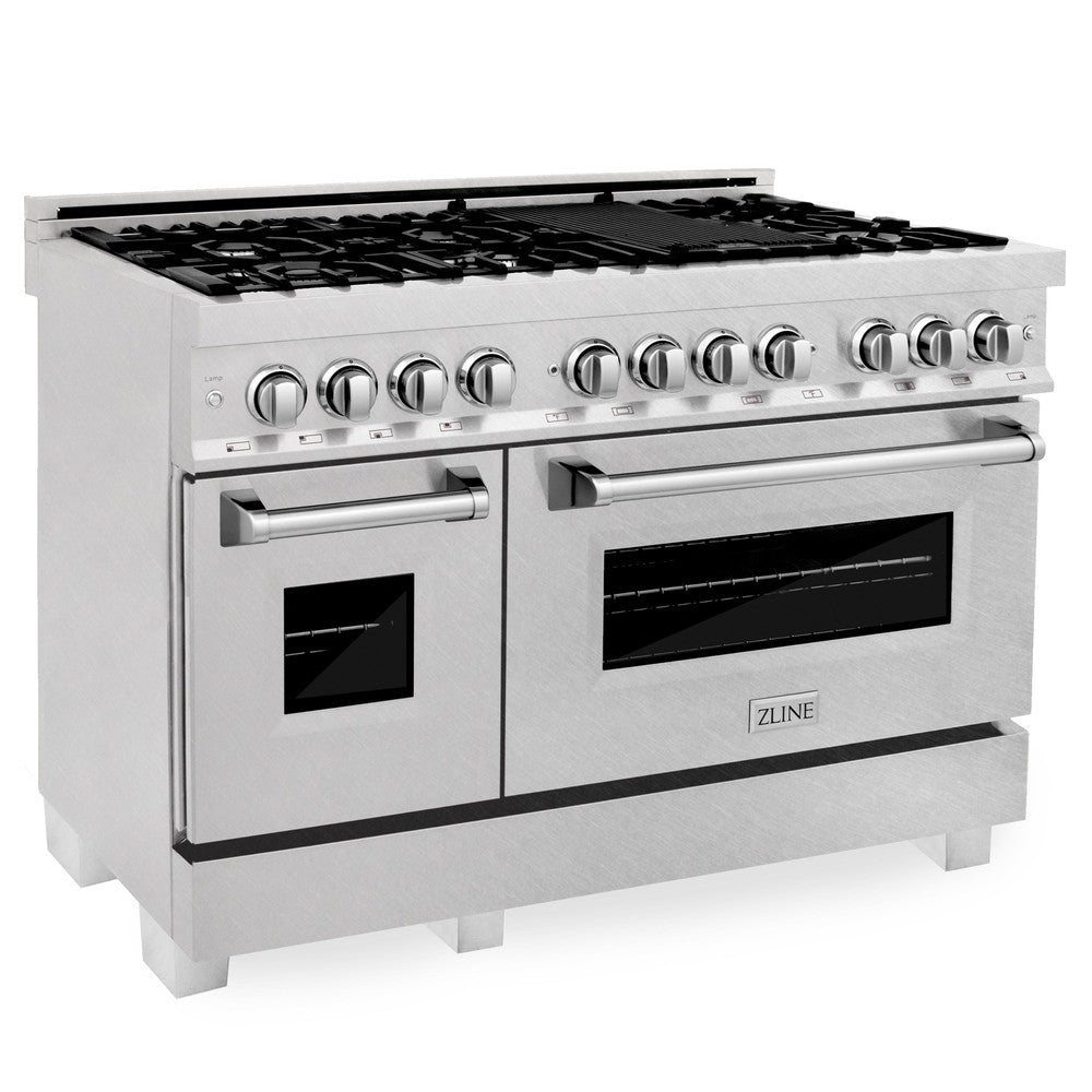 ZLINE 48 Inch Professional Kitchen Package - Stainless Steel Dual Fuel Range & Convertible Vent Hood | Perfect for Home Chefs & Modern Kitchens