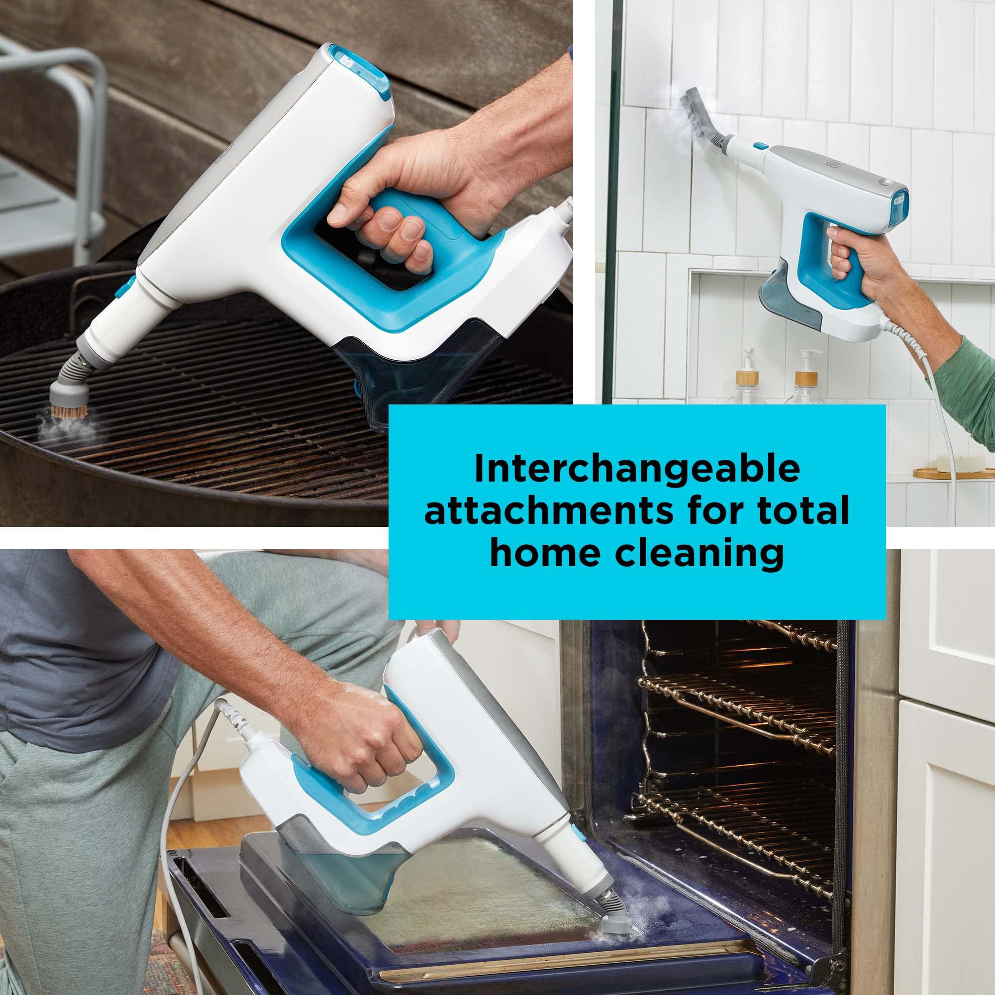 BLACK+DECKER Multi-Purpose Steam Mop & Handheld Steamer with 6 Attachments - BHSM15FX08 Corded Floor Cleaner for Hardwood, Tile & Carpet | Perfect for Home Deep Cleaning & Sanitizing