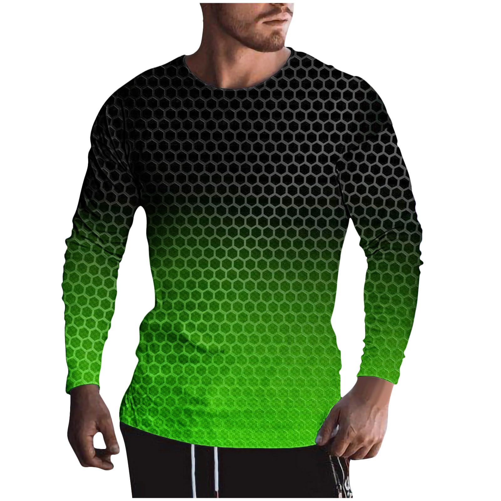 3D Geometry Print Men's Long Sleeve Graphic T-Shirt - Stylish Fall Streetwear Top for Casual Outings, Parties & Urban Fashion