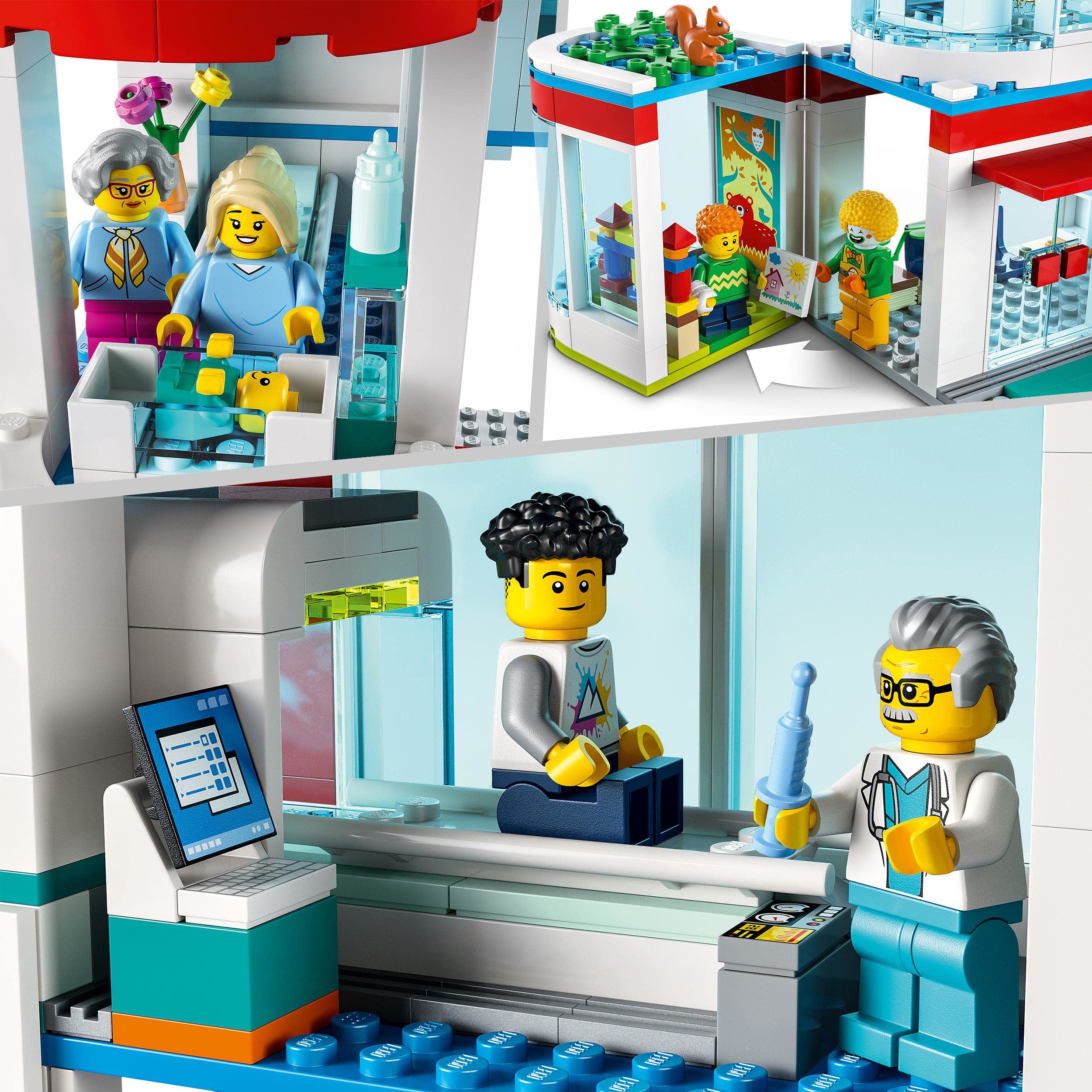 LEGO 60330 City Hospital Building Set - Ambulance Truck, Helicopter & 12 Minifigures - Creative Construction Toy for Kids Ages 7+ - Perfect for Role Play, Birthday Gifts & STEM Learning