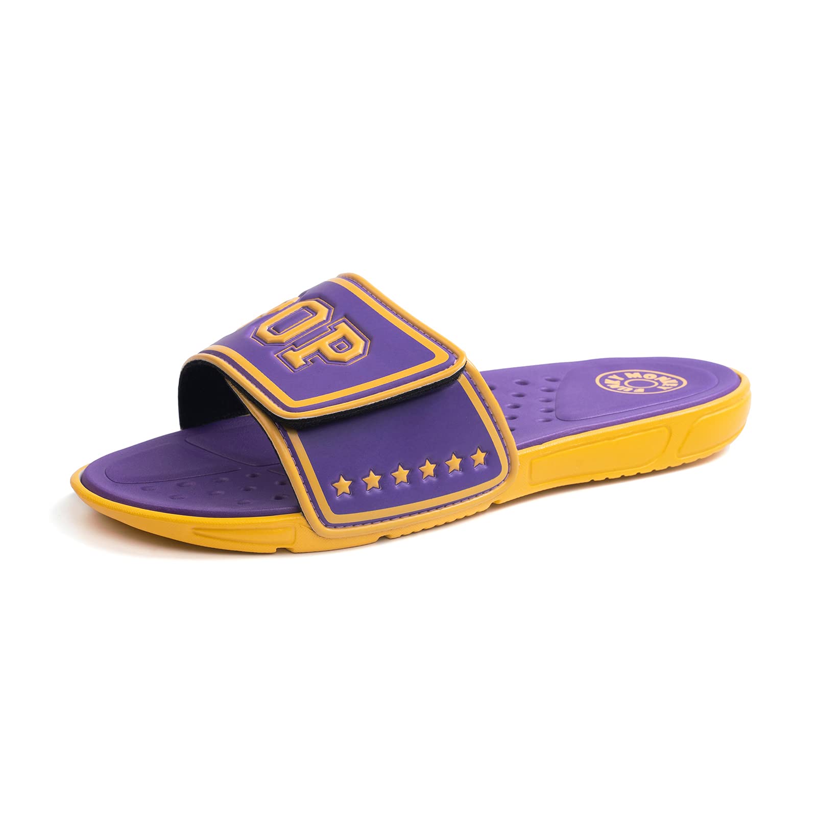 **FUNKYMONKEY Men's Slide Sandals - Adjustable Upper, Quick-Dry Comfort Footbed - Perfect for Beach, Pool, Shower & Casual Wear**
