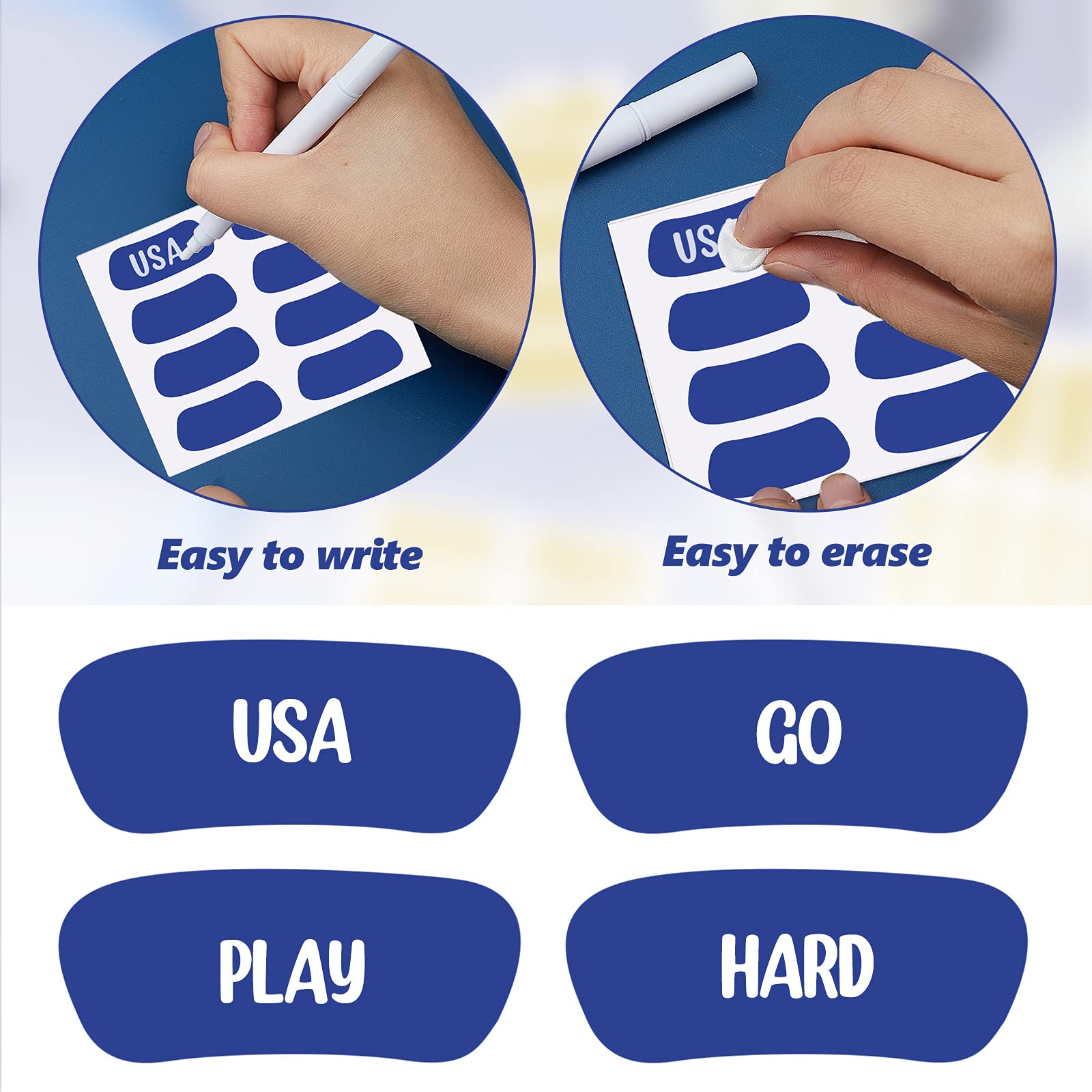 Breathable Sports Eye Black Stickers & Strips with Free White Pencil - Perfect for Baseball, Football, Softball Games & Training | Game Day Essential for Athletes & Fans