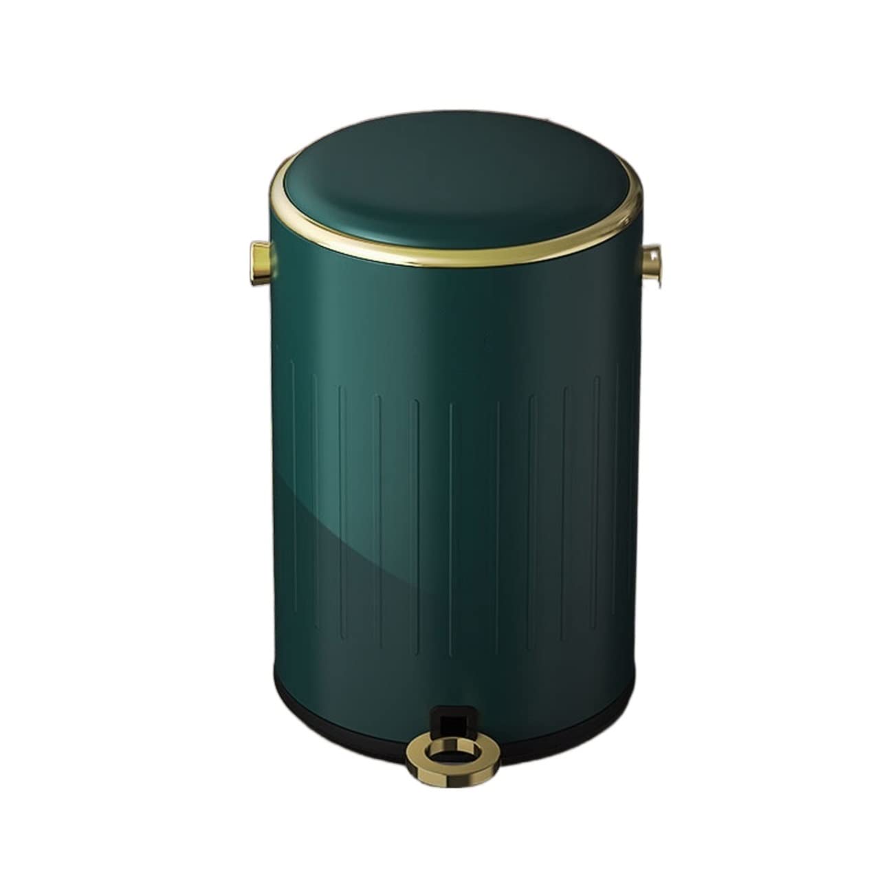 Premium Metal Pedal Trash Can with Lid - 9L/2.3 Gallon Retro Luxury Garbage Bin for Kitchen, Bathroom & Office - Green Covered Closable Waste Basket for Home & Commercial Use