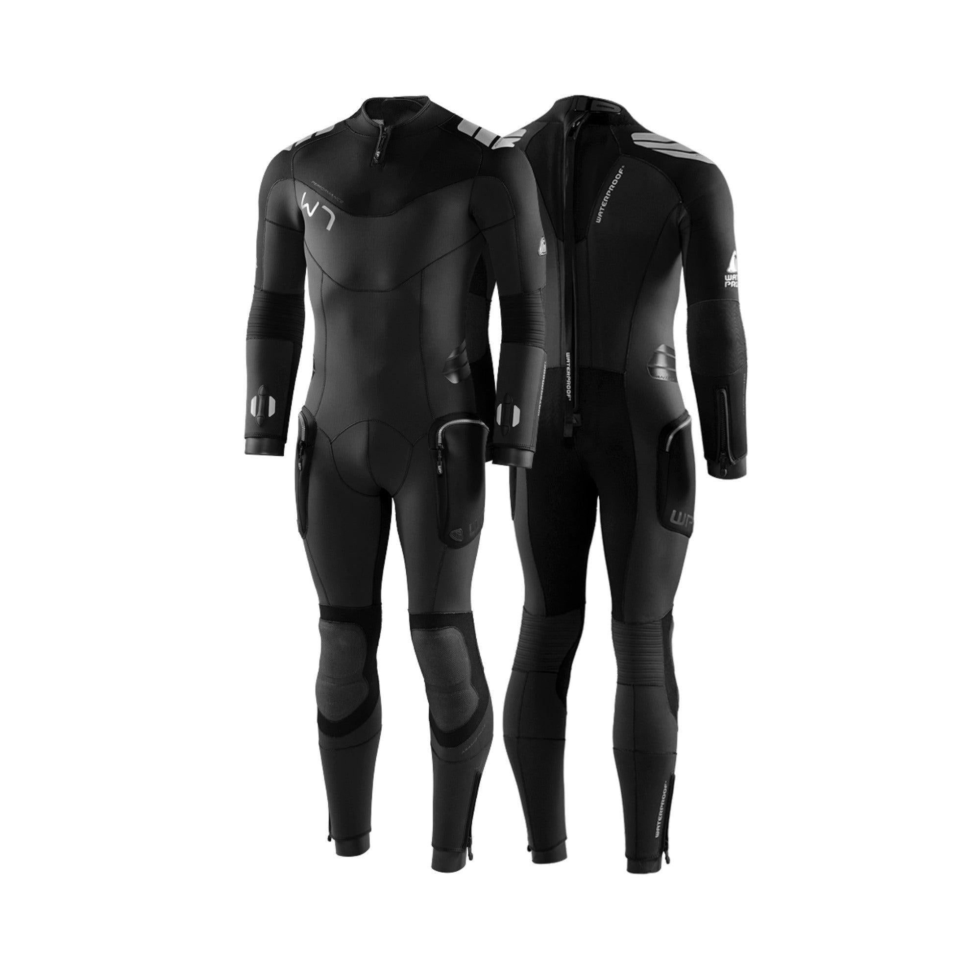Waterproof W7 7mm Men's Wetsuit for Scuba Diving, Surfing & Cold Water Swimming - Neoprene Full Body Diving Suit with Thermal Protection