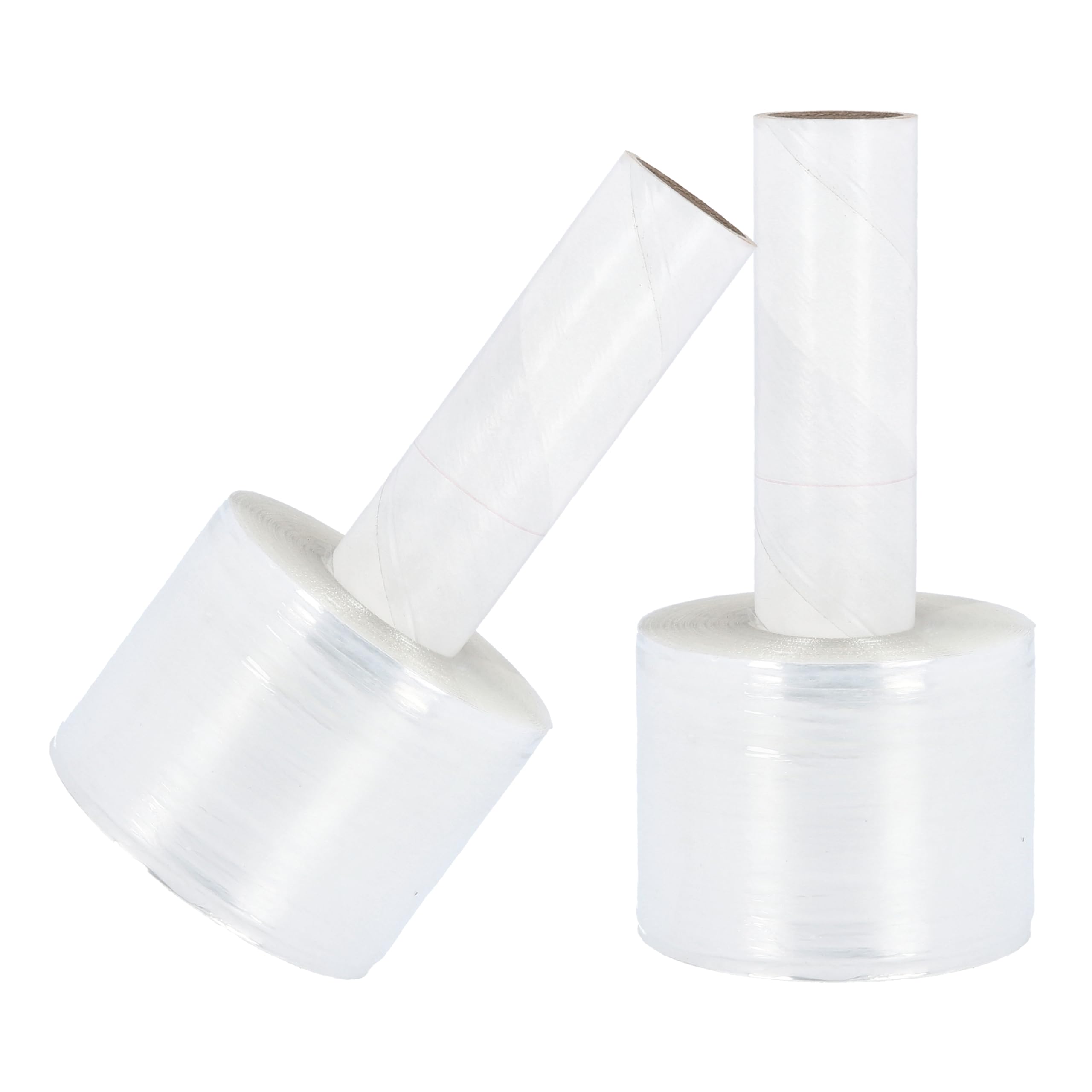 Mini Stretch Wrap for Packing with Handles - 36 Pack, 3 Inch x 1000 Feet Clear Plastic Roll - Heavy Duty 90 Gauge Pallet Wrap for Moving & Shipping - Secure Boxes, Protect Furniture & Bundle Items