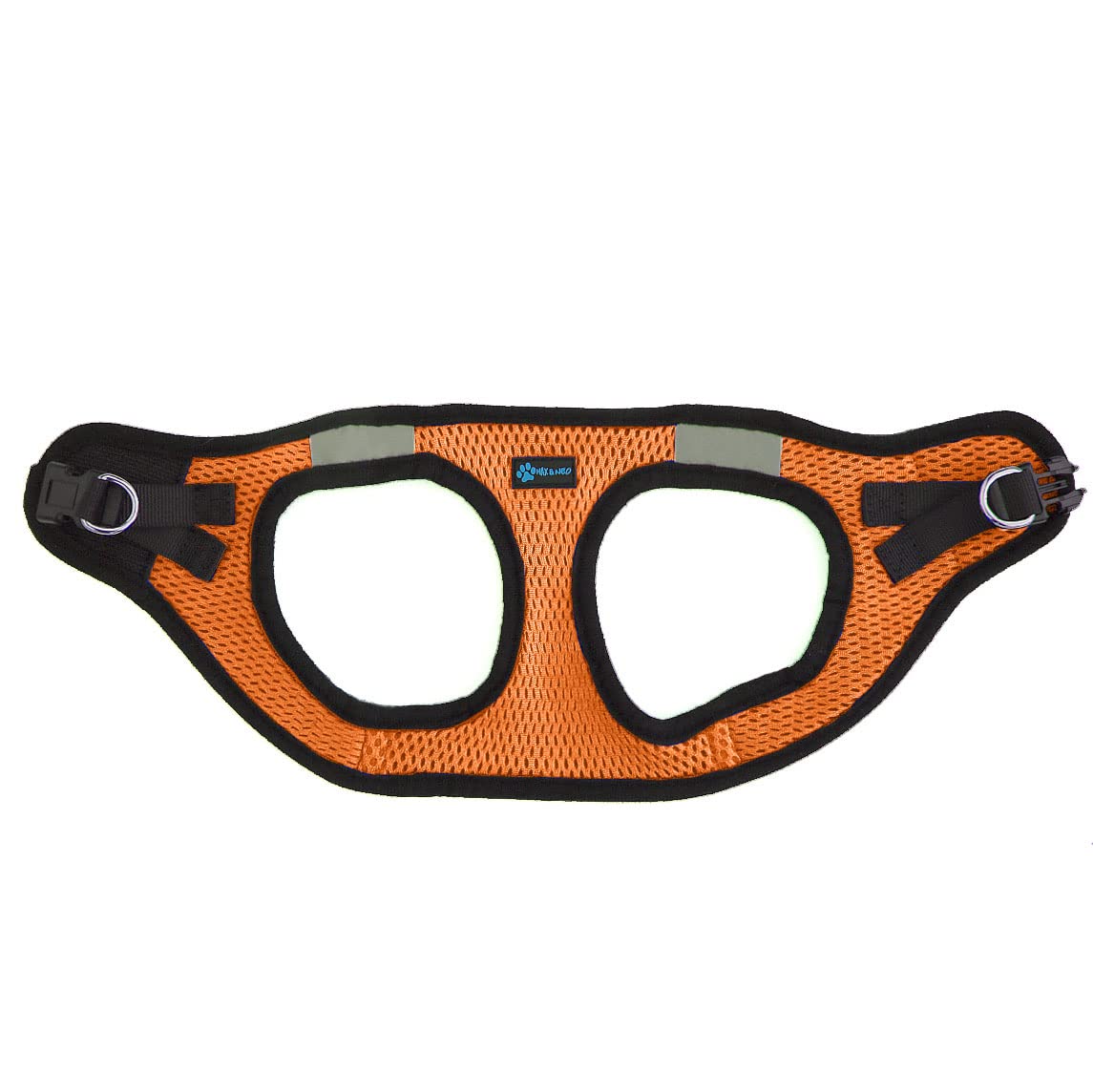 Max and Neo Nanu Small Dog Reflective Harness - Orange Safety Vest for Small Dogs (5-15 lbs) | Durable, Adjustable & Comfortable | Supports Dog Rescues - Perfect for Night Walks, Jogging & Outdoor Adventures