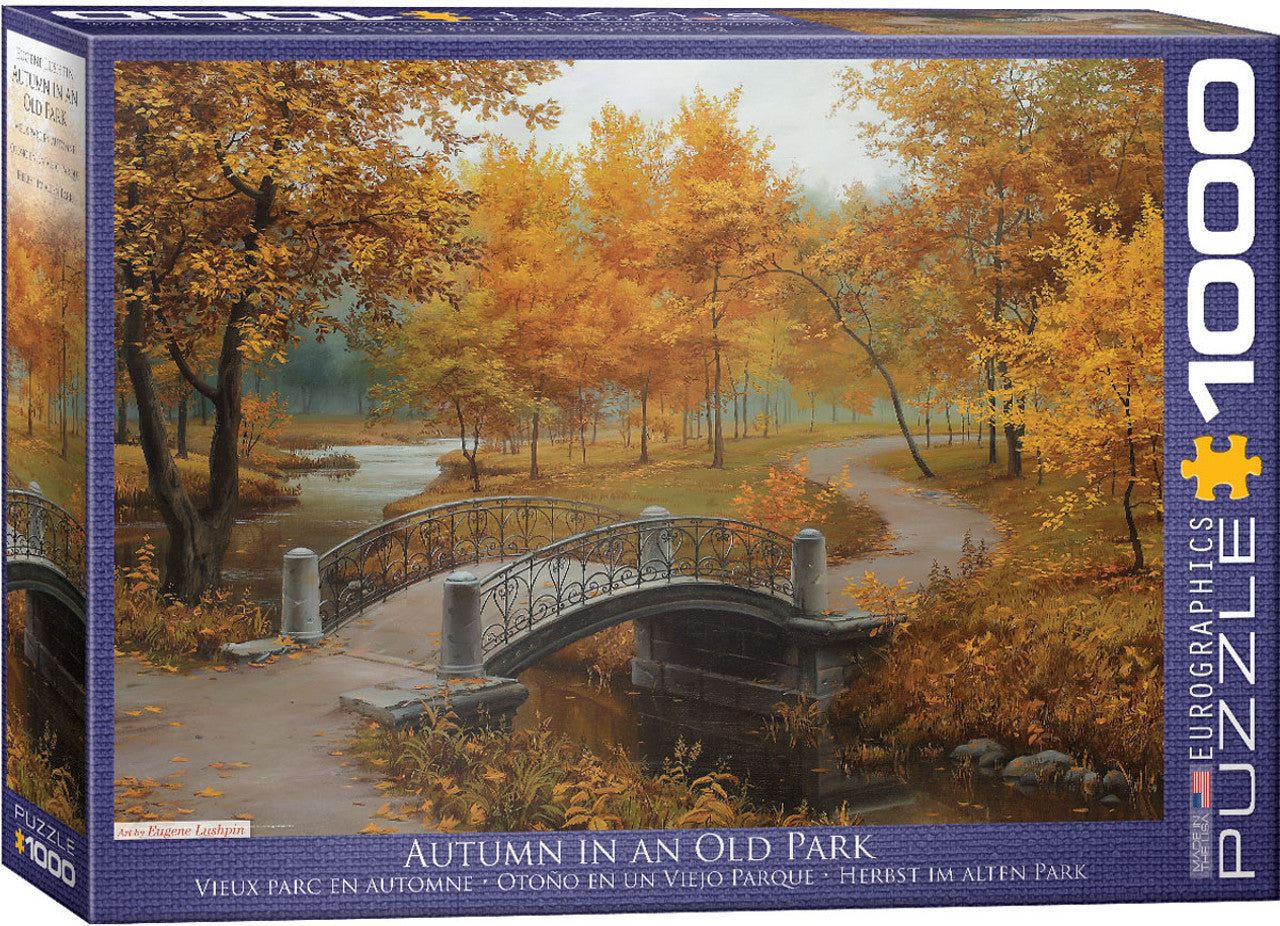 Eugene Lushpin Autumn in an Old Park 1000 Piece Jigsaw Puzzle - Relaxing Fall Landscape Art for Adults, Family Game Night & Home Decor