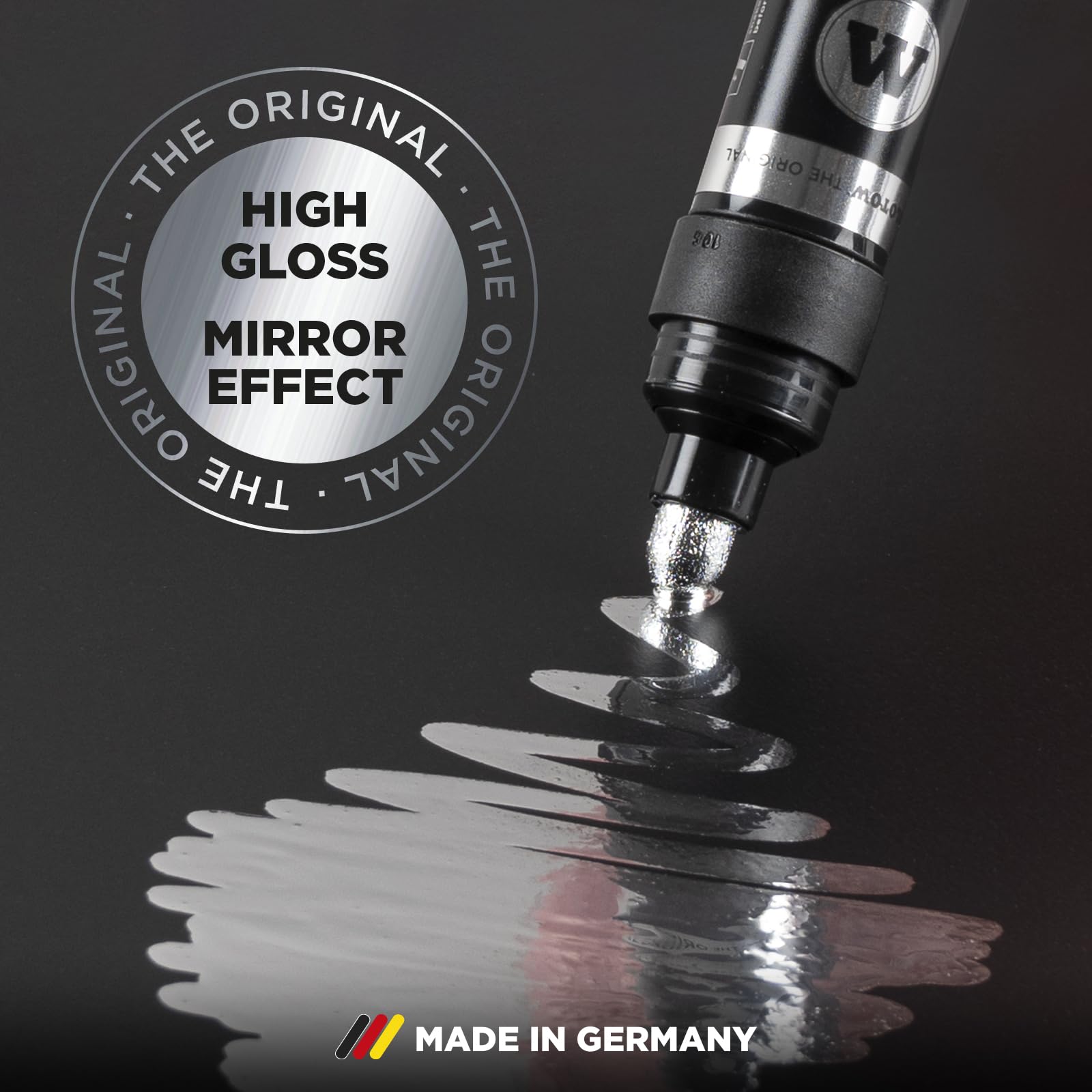 Molotow Liquid Chrome Marker Set - 3 Pack with 2mm Tip & Special Mirror Effect Ink for Metallic Shine | Ideal for DIY Crafts, Automotive Detailing, and Art Projects