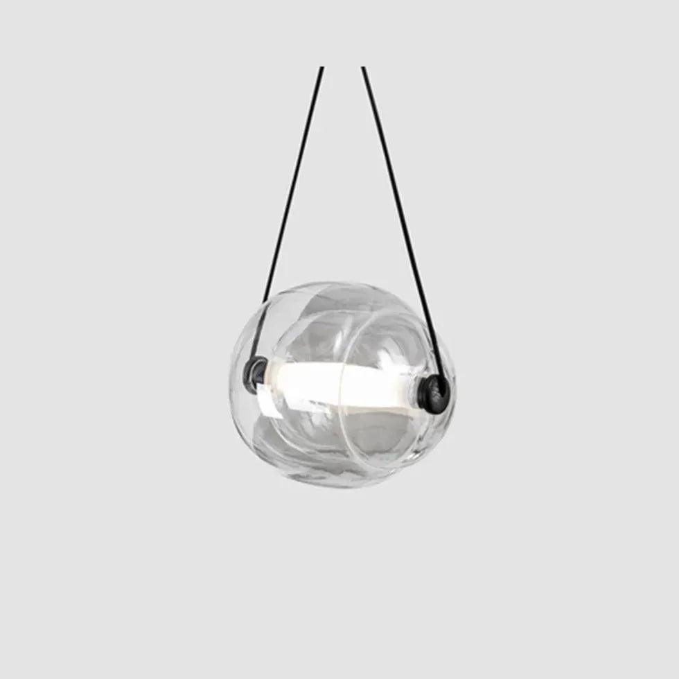 Modern Spherical Transparent Glass Pendant Light - Elegant Ceiling Lighting for Living Room, Bedroom, Dining Room & Kitchen Decor