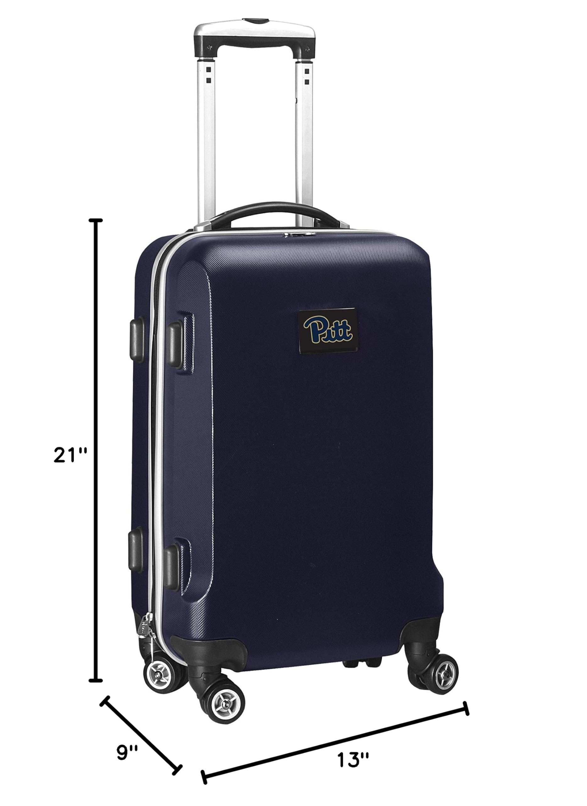 Denco NCAA Pittsburgh Panthers 20-Inch Carry-On Hardcase Spinner Luggage with 360° Wheels - Navy Blue - Perfect for College Travel, Weekend Trips & Airplane Use