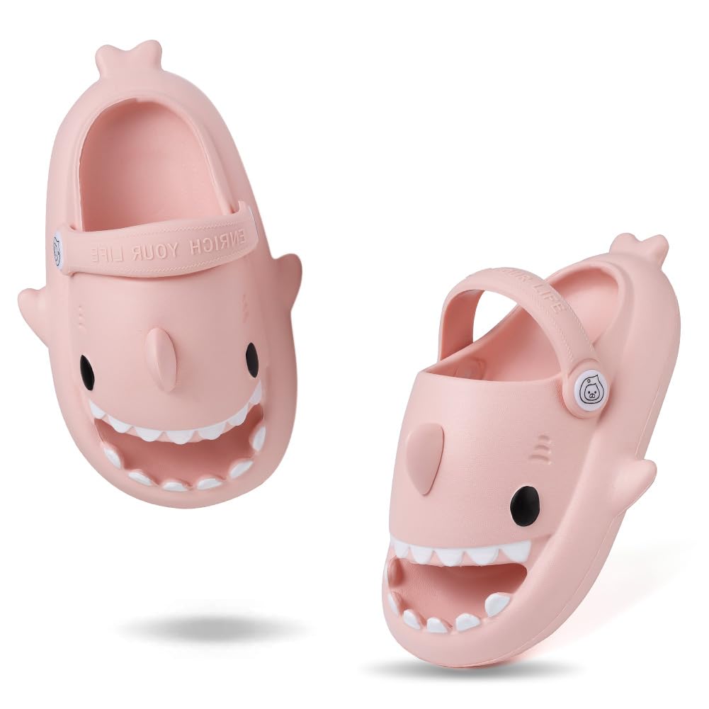 Adorable Kids Shark Slides for Toddler Girls & Boys - Cute Cartoon Summer Cloud Slippers, Non-Slip Beach Pool & Shower Shoes for Baby - Perfect for Swimming, Bath Time & Outdoor Play