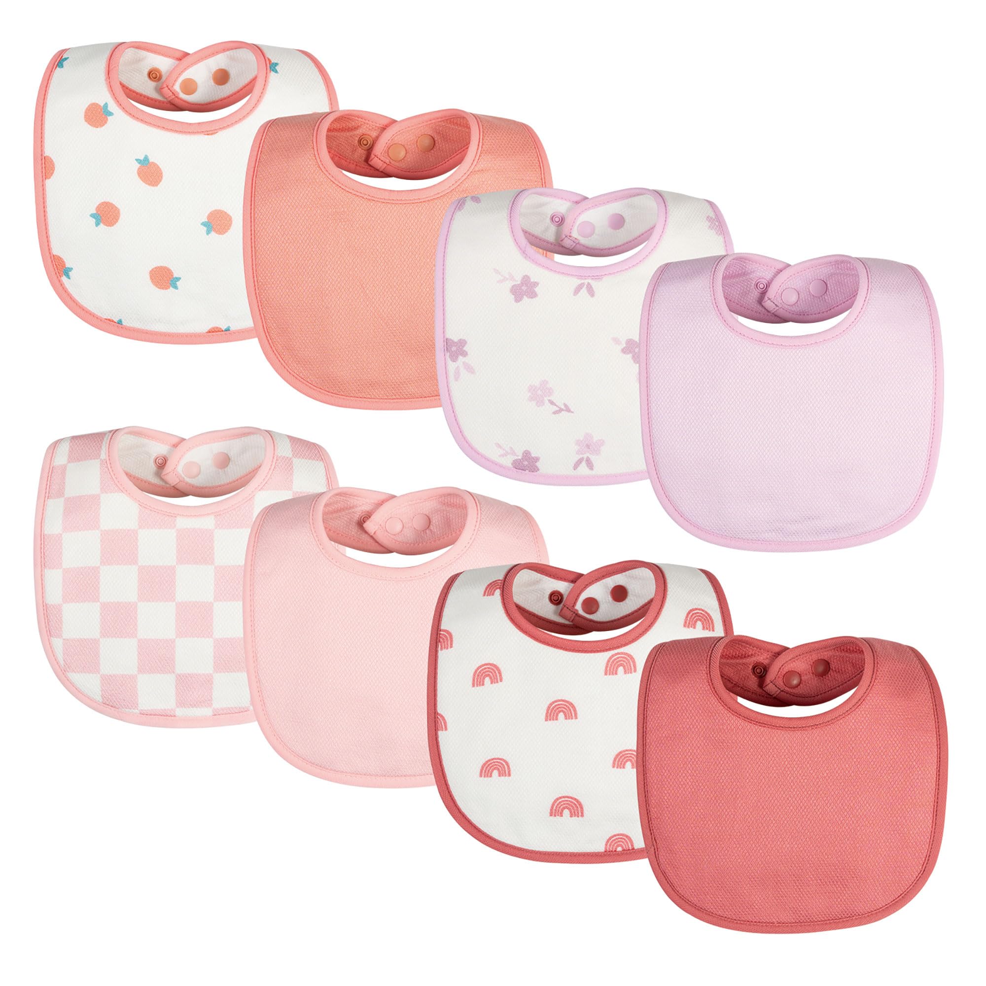 Tiny Twinkle Baby Feeding Bibs 8 Pack - Waterproof & Absorbent Drool Bibs for Infants | Soft & Comfortable for Mealtime, Playtime & Daily Use
