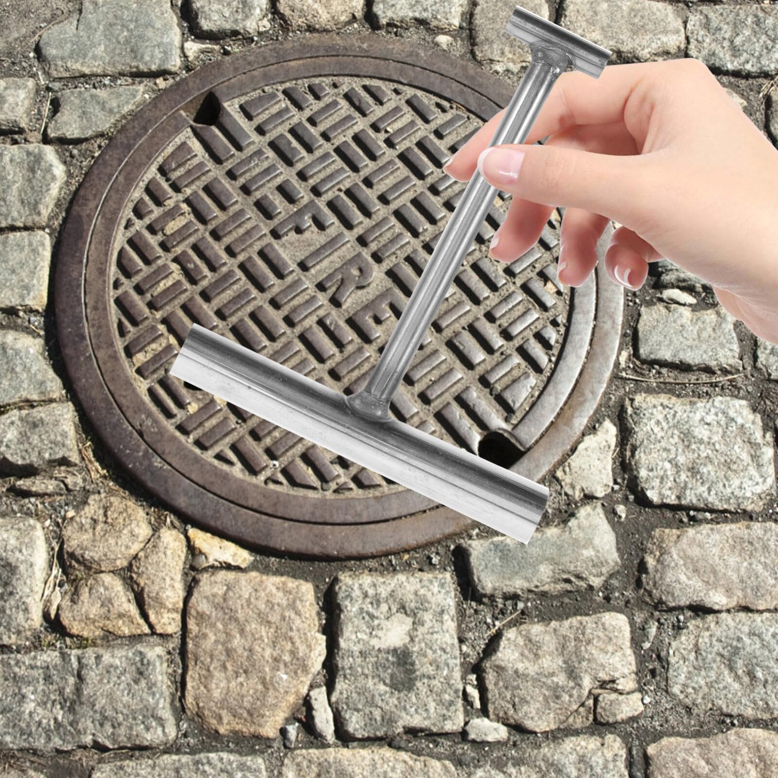 Healifty Heavy Duty Stainless Steel Wheel Pin Puller - Drain Cover Hooks, Manhole Cover Lifter & Boot Hooks - Durable Lifting Tool for Sewer Grates, Volume Gates & Utility Access - Perfect for Plumbing, Construction & Municipal Maintenance