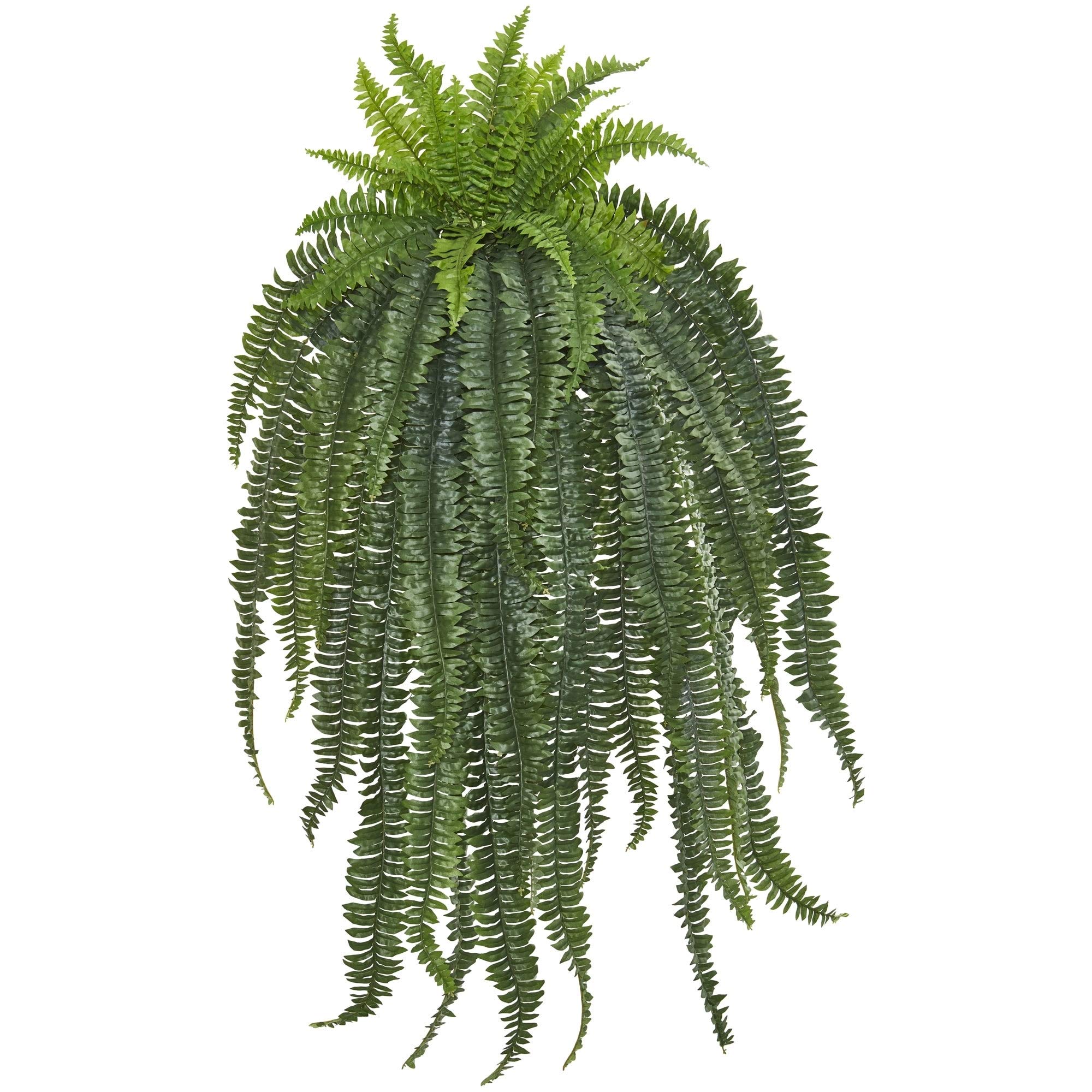 58-Inch Boston Fern Artificial Hanging Plant - Realistic Fake Greenery for Home Decor, Office, Patio & Indoor/Outdoor Use