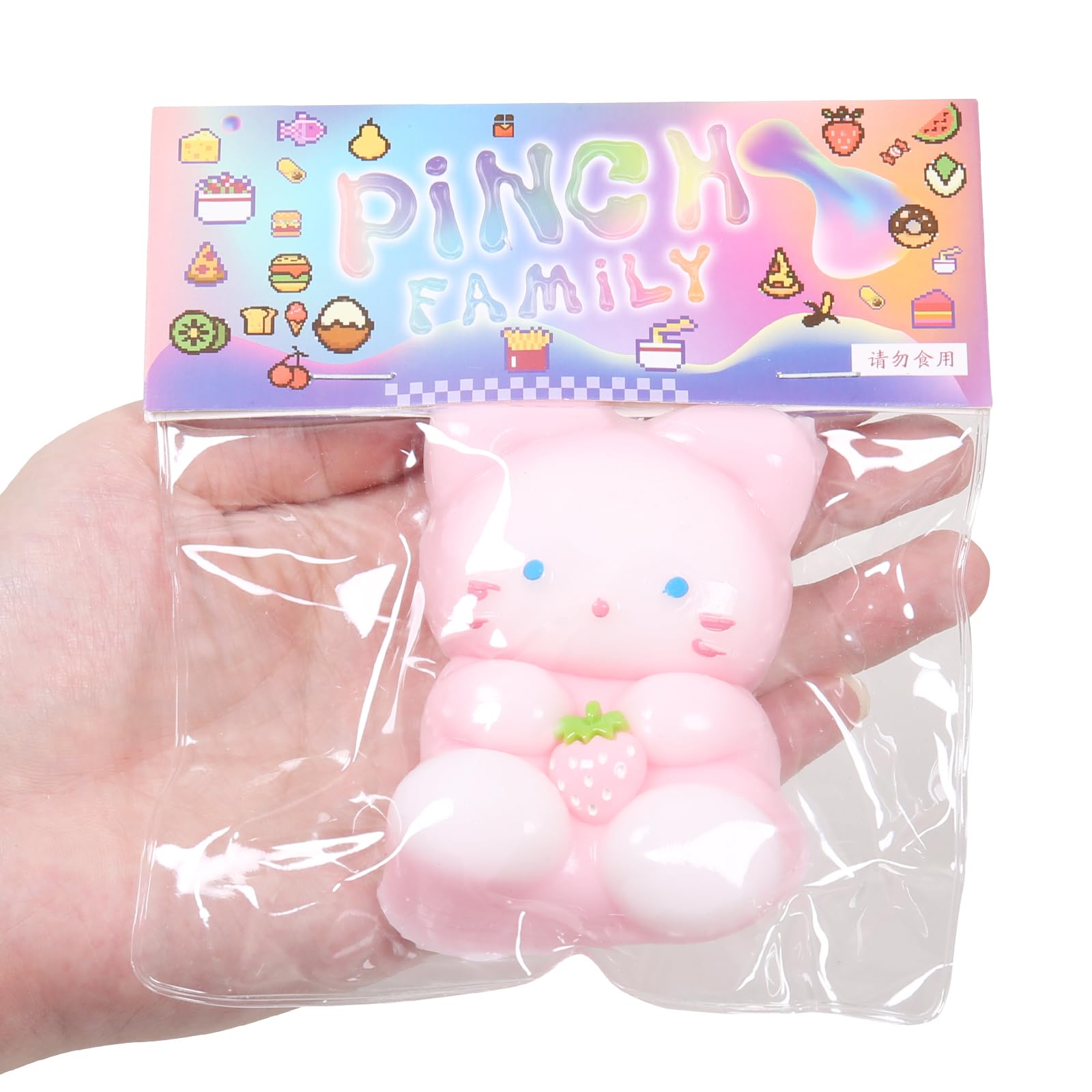1pcs Cute Squishy Cat Stress Relief Toy - Kawaii Sticky Squishies for Kids & Adults, Party Favors, Pinch Family Fidget Toys - Perfect for Anxiety Relief, Classroom Rewards and Sensory Play