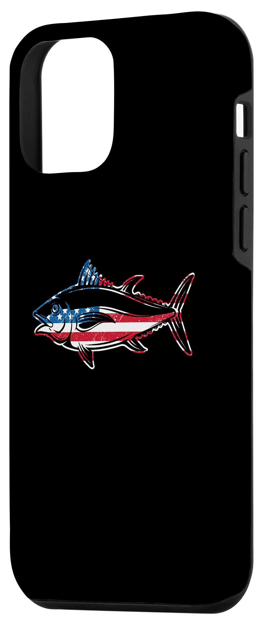 iPhone 12 Mini Case - American Flag & Bluefin Tuna Fishing Design | Durable Protective Cover for Fishermen & Outdoor Enthusiasts | Perfect for Fishing Trips & Patriotic Events