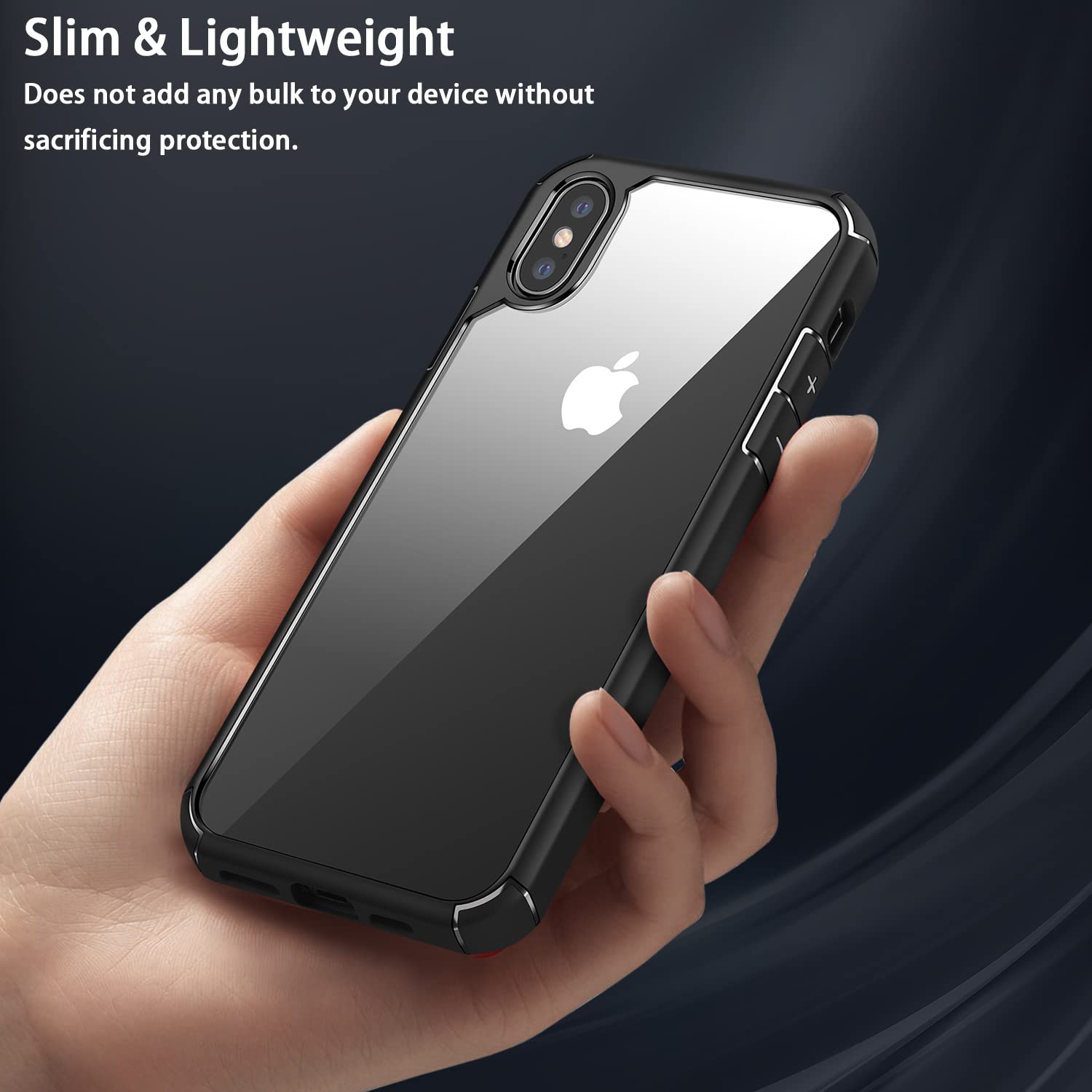 Amizee iPhone Xs Max Case - Military Grade Protective Cover with HD Screen Protector | Slim Crystal Clear Back Design | Perfect for Everyday Use, Travel & Outdoor Activities (Black)