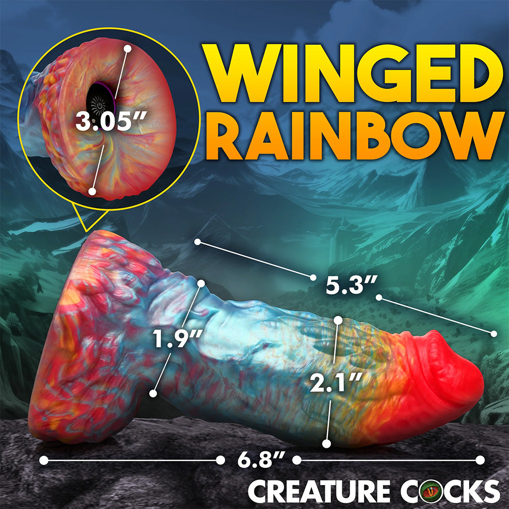 Rainbow Phoenix Vibrating Monster Dildo - Large Fantasy Creature Cock for Intense Pleasure | Powerful Vibrations, Lifelike Texture | Perfect for Couples Play & Solo Fantasy Adventures