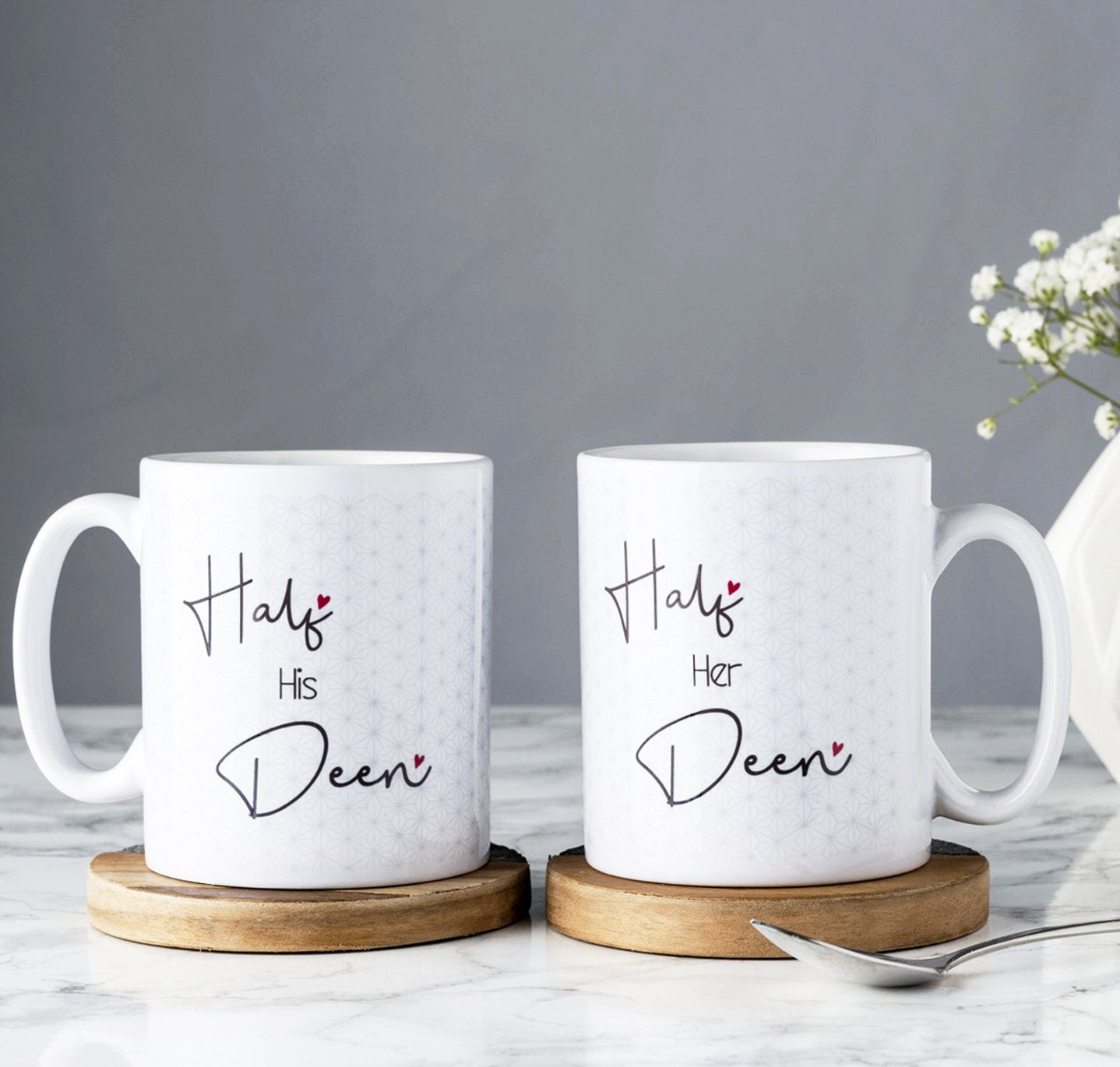 His and Her Coffee Mug Set - Perfect for Couples, Anniversaries & Romantic Gifts - Ideal for Morning Coffee, Tea or Hot Chocolate at Home