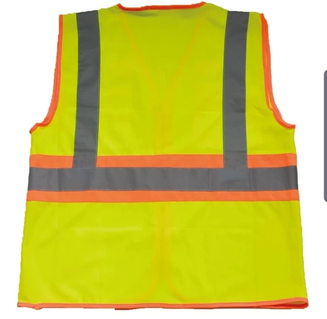 Xtreme RADIO HOLDER Reflective Safety Vest - High Visibility Yellow/Orange (Model 8120) for Construction, Road Work & Emergency Responders | ANSI Certified Workwear