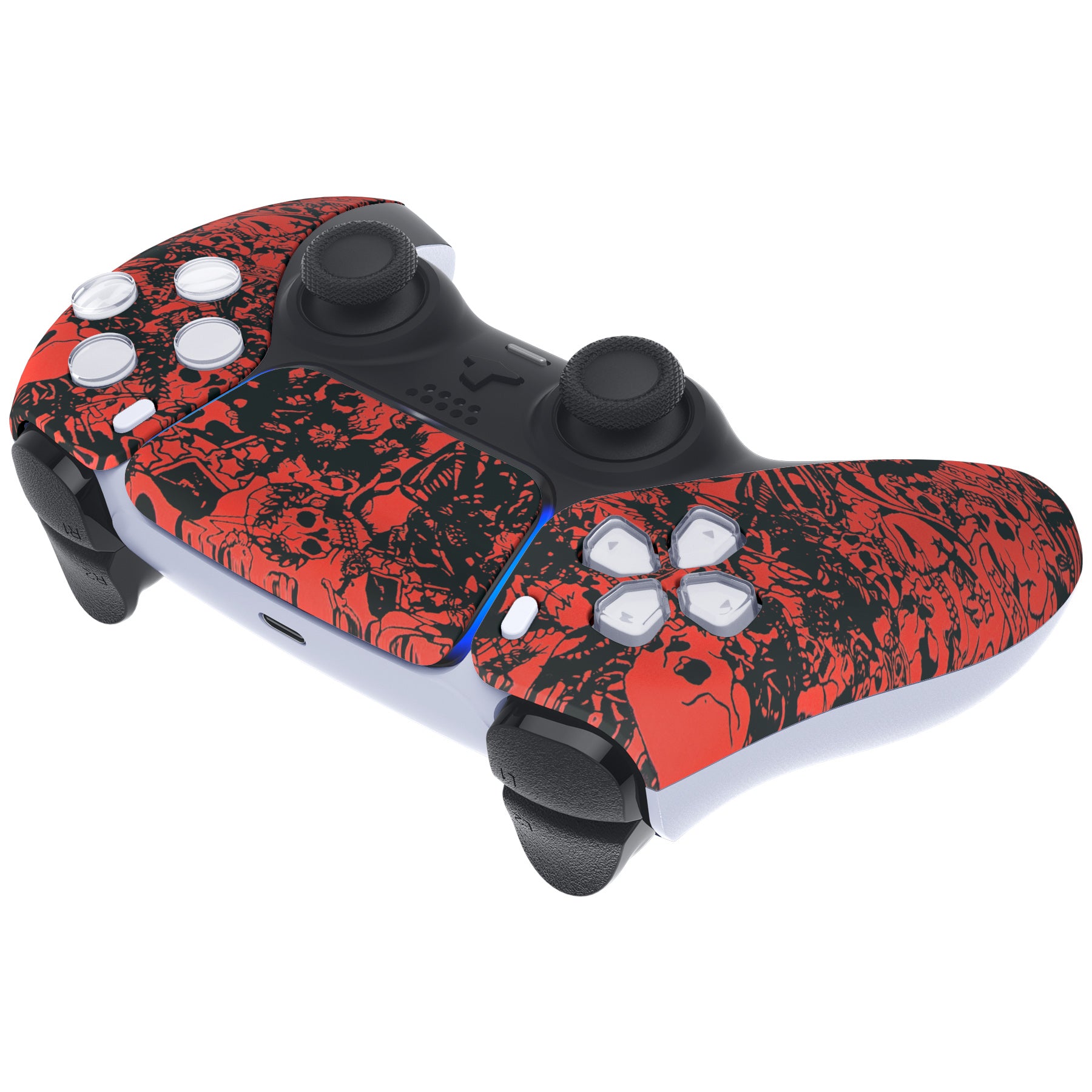 eXtremeRate Demons and Monsters Patterned Touchpad Front Housing Shell for PS5 Controller BDM-010/020/030/040/050 - DIY Replacement Shell & Custom Touch Pad Cover (ZPFS2002G3) - Perfect for Gaming Enthusiasts & Custom Controller Builders