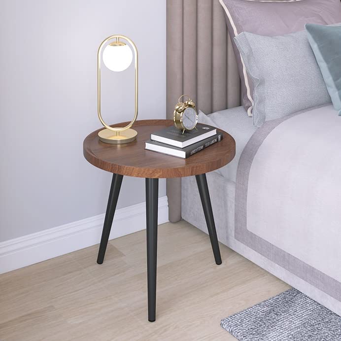 Modern Round Wood Nesting Coffee Table Set of 2 - Adjustable Height Accent Side Tables for Living Room, Bedroom, Balcony | Sofa End Tables, Nightstands | White Finish for Contemporary Home Decor