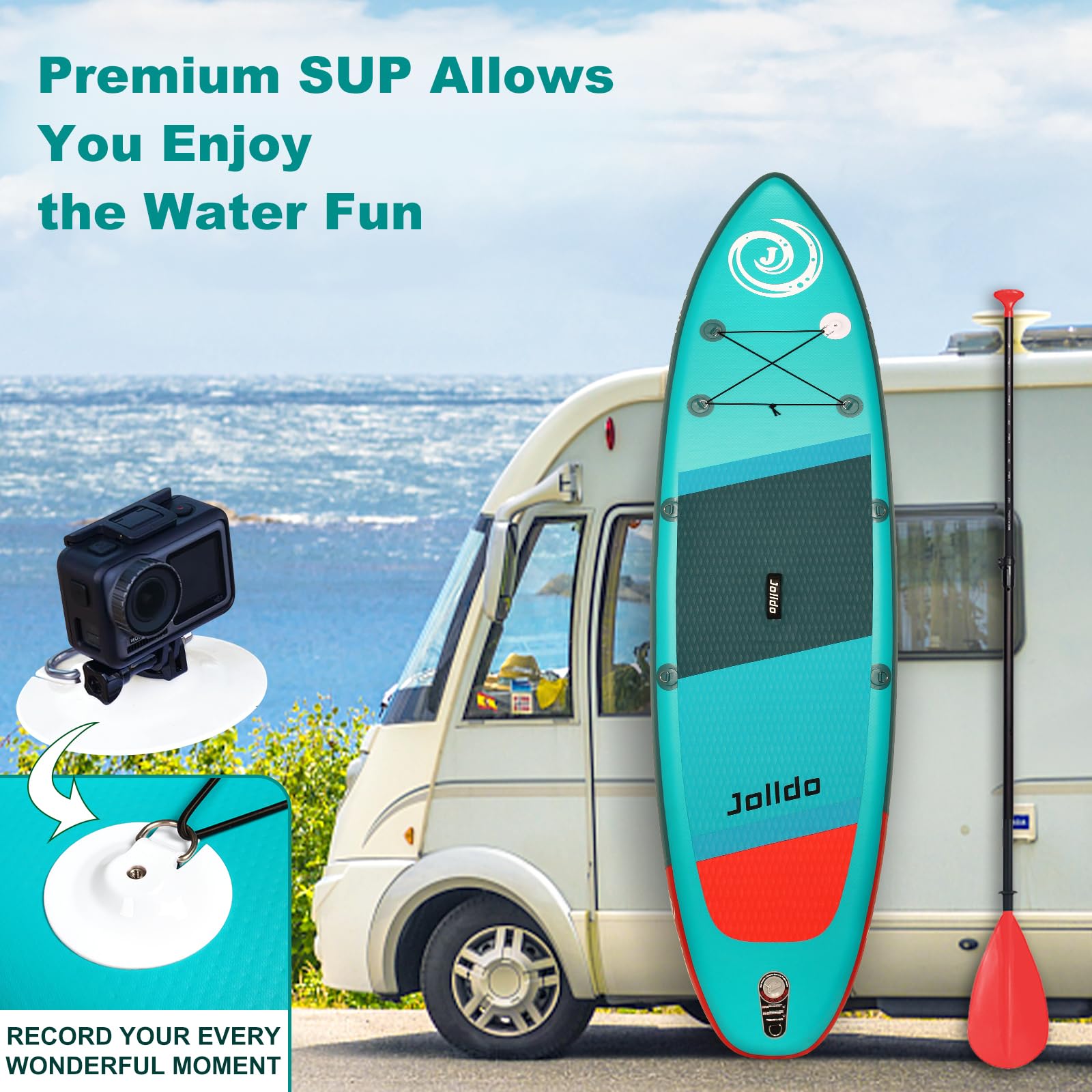 Premium Inflatable Stand Up Paddle Board SUP Kit for Adults - Includes Adjustable Paddle, Backpack & Pump | Perfect for Yoga, Fishing & Ocean Adventures